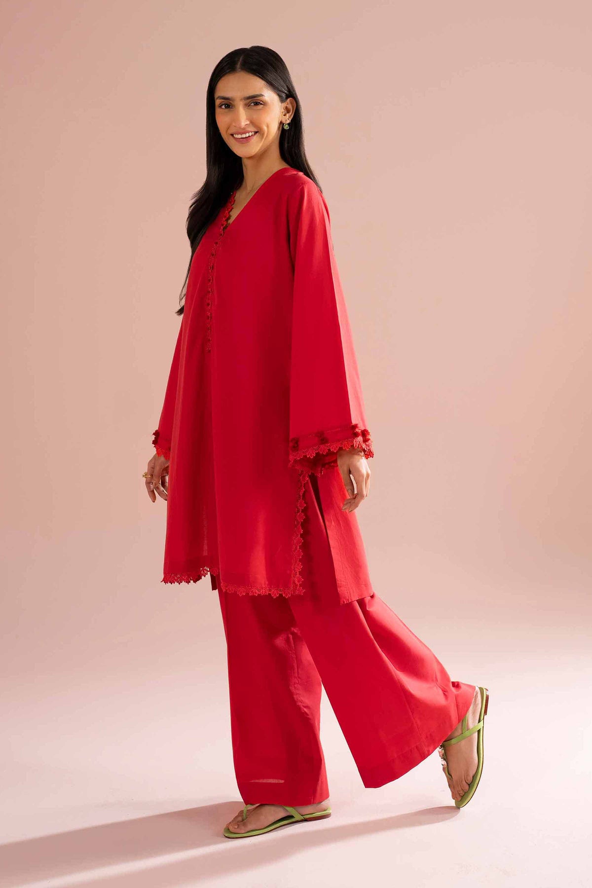 2 Piece - Solid Suit - PE26-44 Red Yarn Dyed 2PC Solids Nishat Australia