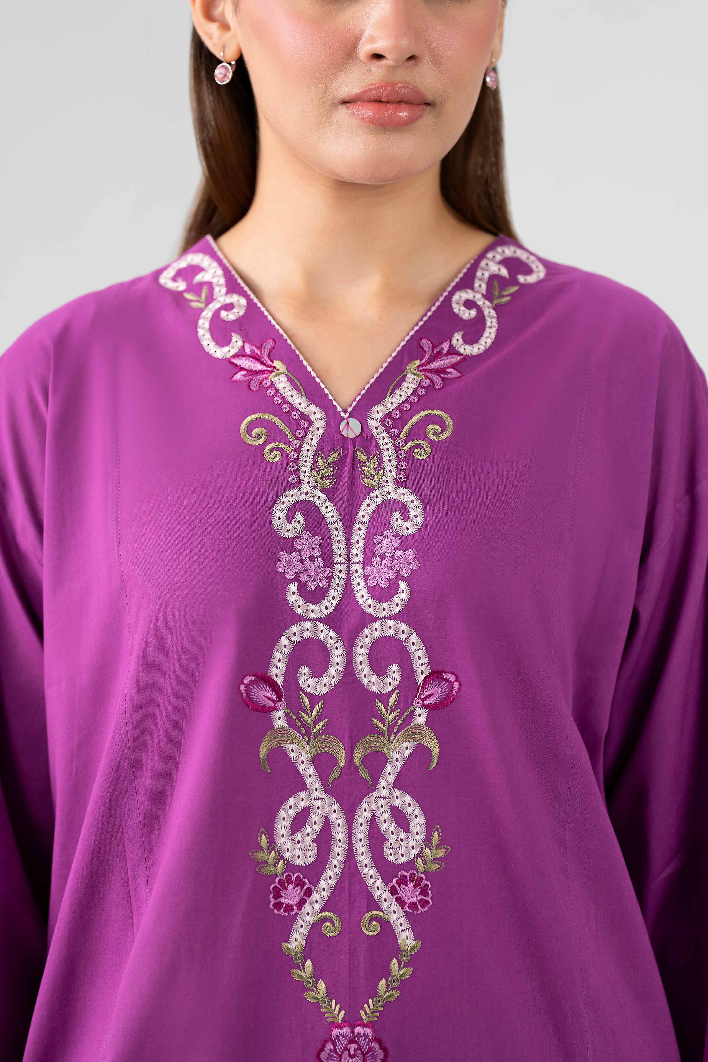 2 Piece - Embroidered Suit - PE26-455 Purple Cambric 2PC Embroidered Nishat Australia
