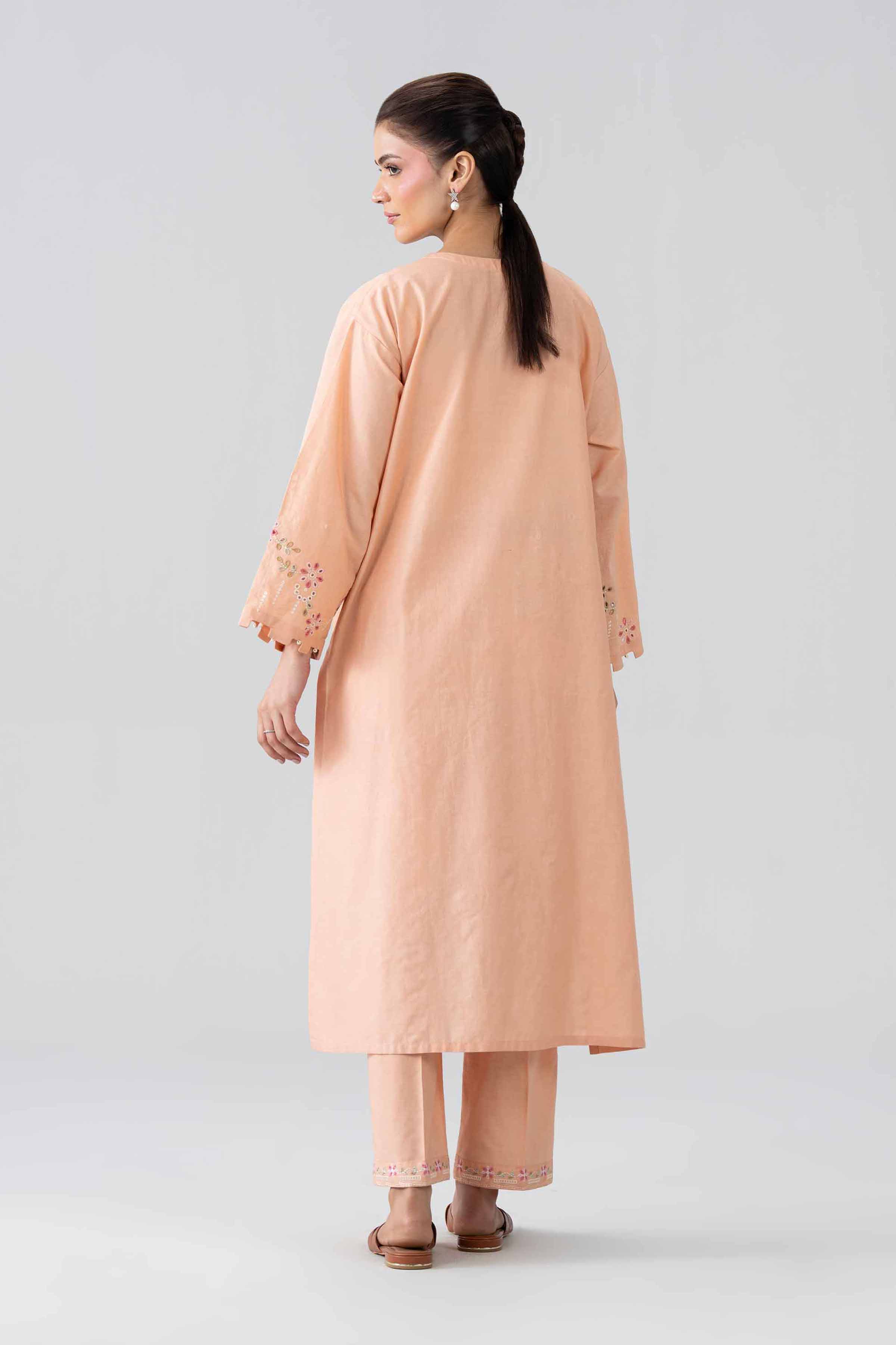 2 Piece - Embroidered Suit - PE26-457 Orange Cambric 2PC Embroidered Nishat Australia