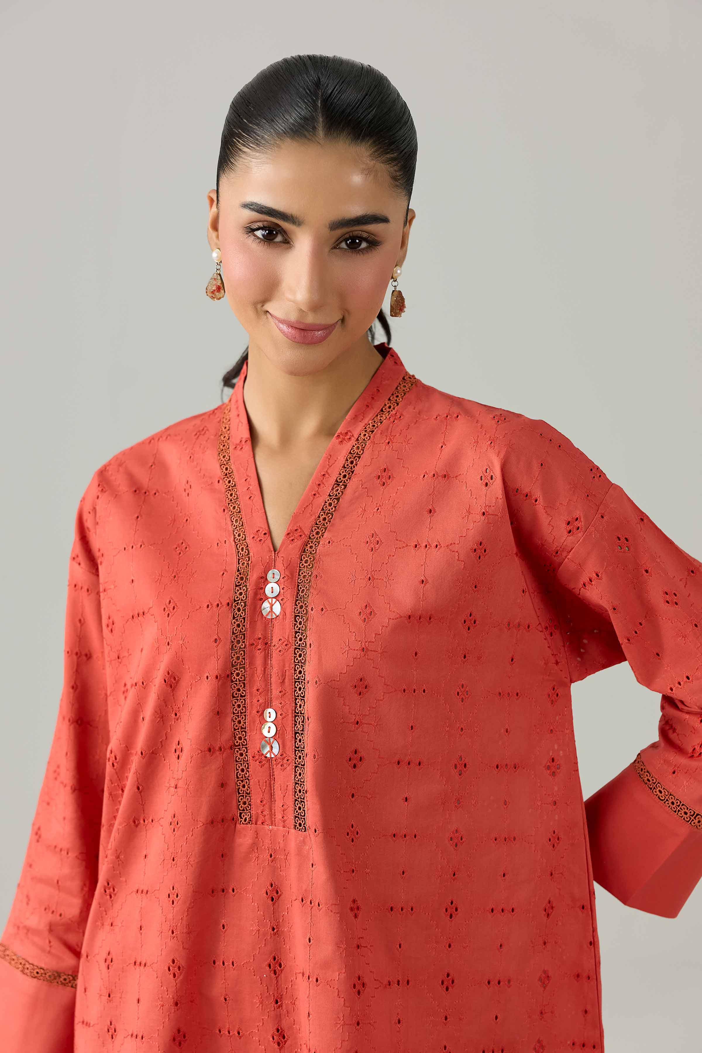 2 Piece - Embroidered Suit - PE26-468 Orange Chicken Kari 2PC Embroidered Nishat Australia
