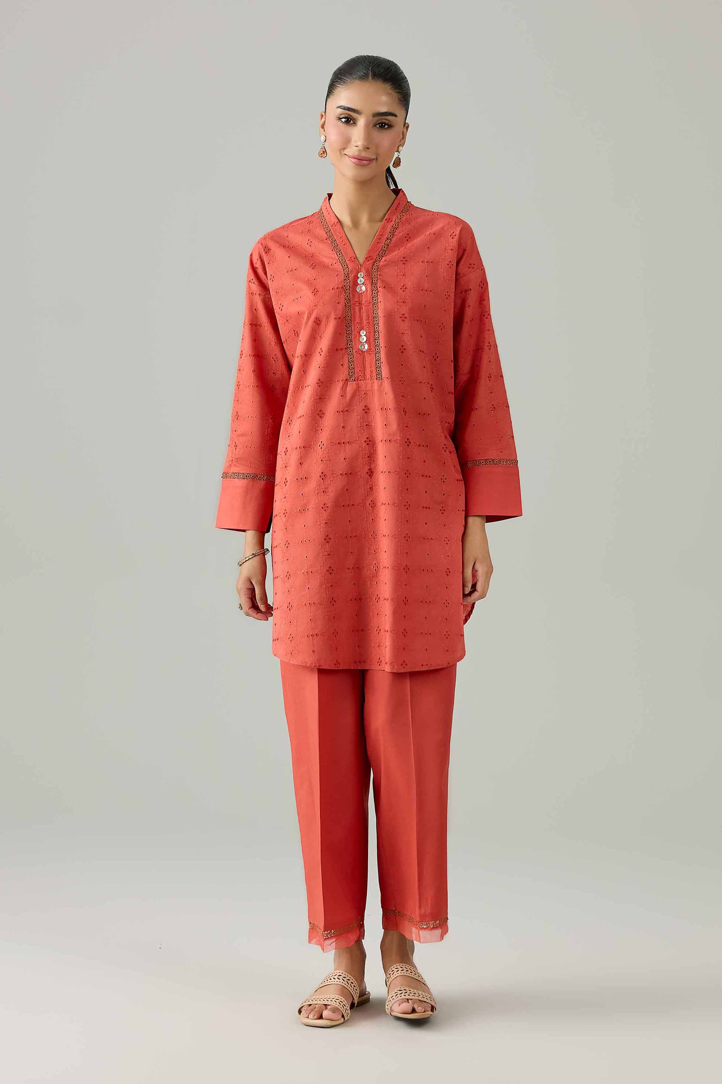 2 Piece - Embroidered Suit - PE26-468 Orange Chicken Kari 2PC Embroidered Nishat Australia