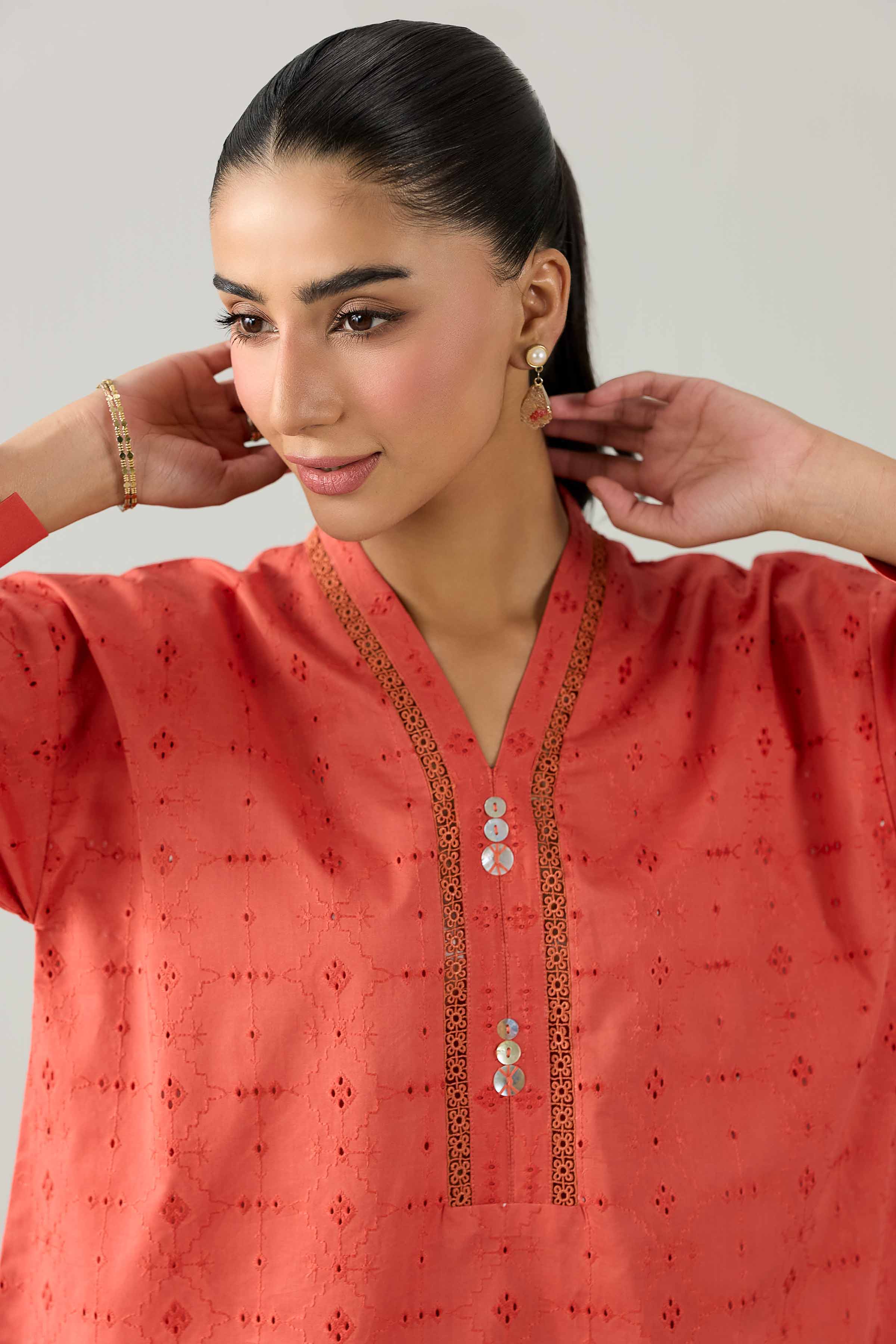 2 Piece - Embroidered Suit - PE26-468 Orange Chicken Kari 2PC Embroidered Nishat Australia