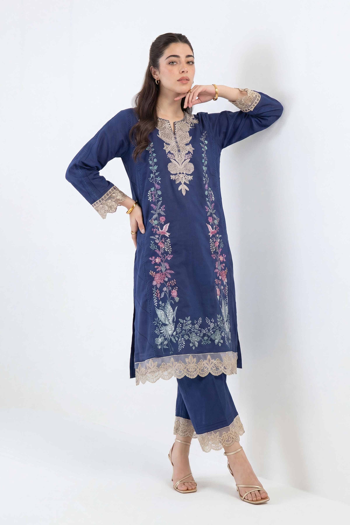2 Piece - Embroidered Suit - PE26-47 Blue Linen 2PC Embroidered Nishat Australia