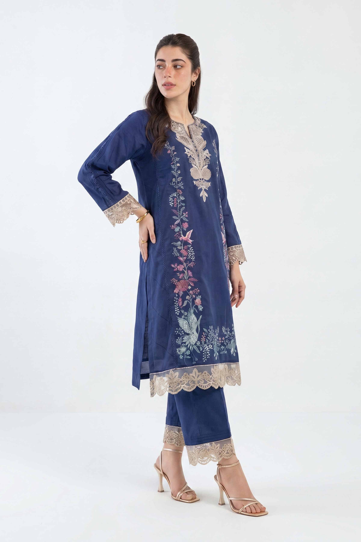 2 Piece - Embroidered Suit - PE26-47 Blue Linen 2PC Embroidered Nishat Australia