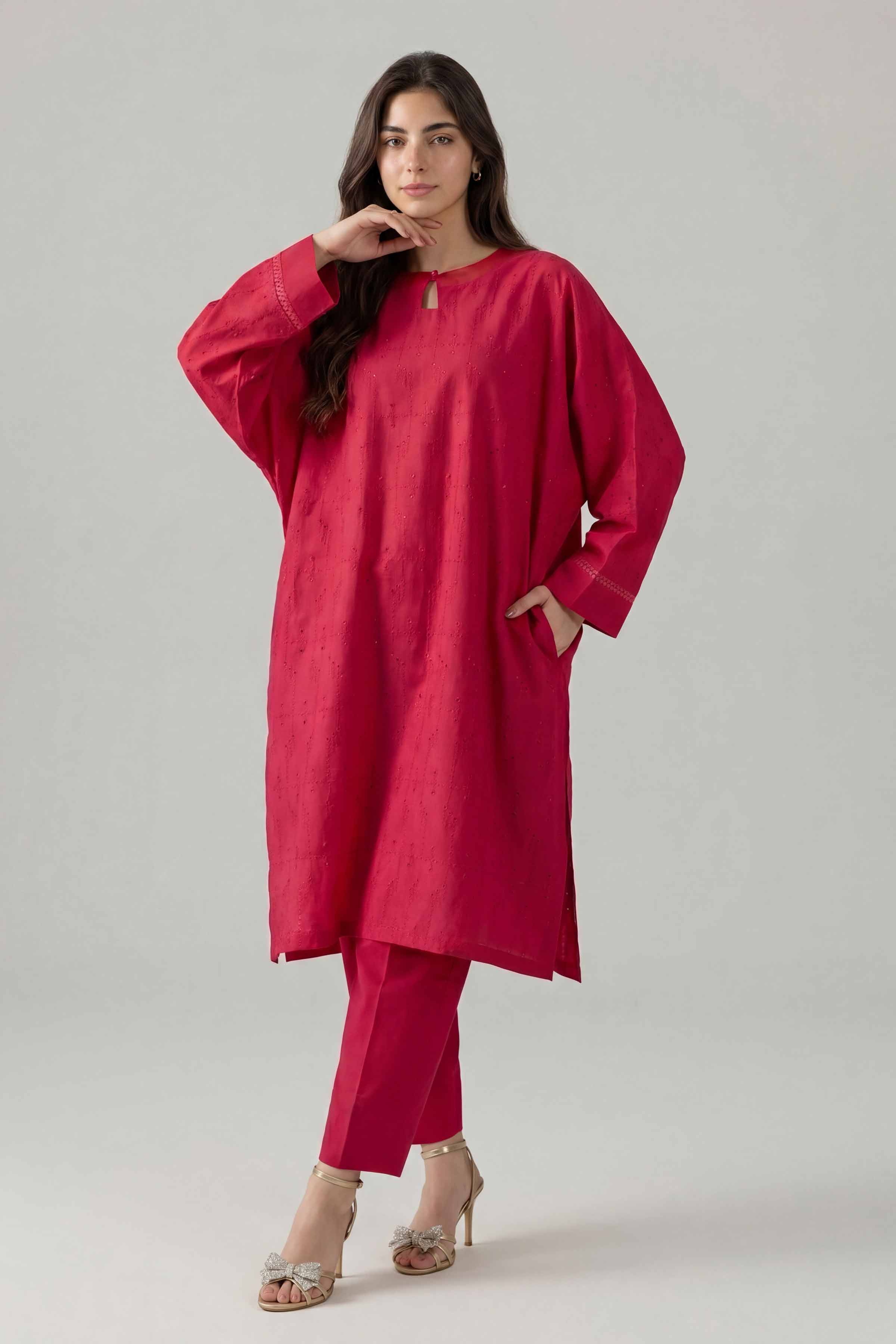 2 Piece - Embroidered Suit - PE26-471 Pink Chicken Kari 2PC Embroidered Nishat Australia