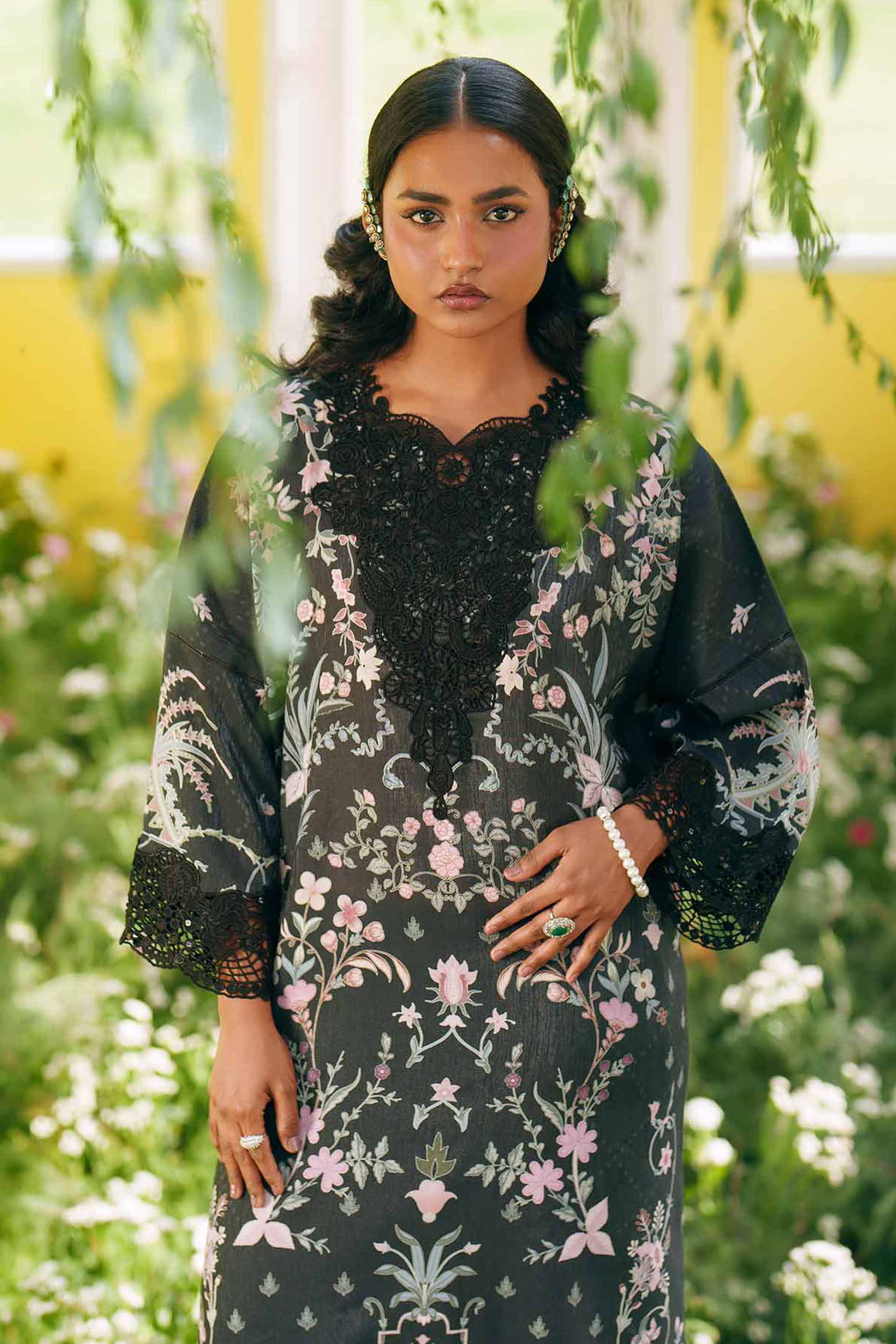 2 Piece - Printed Embroidered Suit - PE26-487