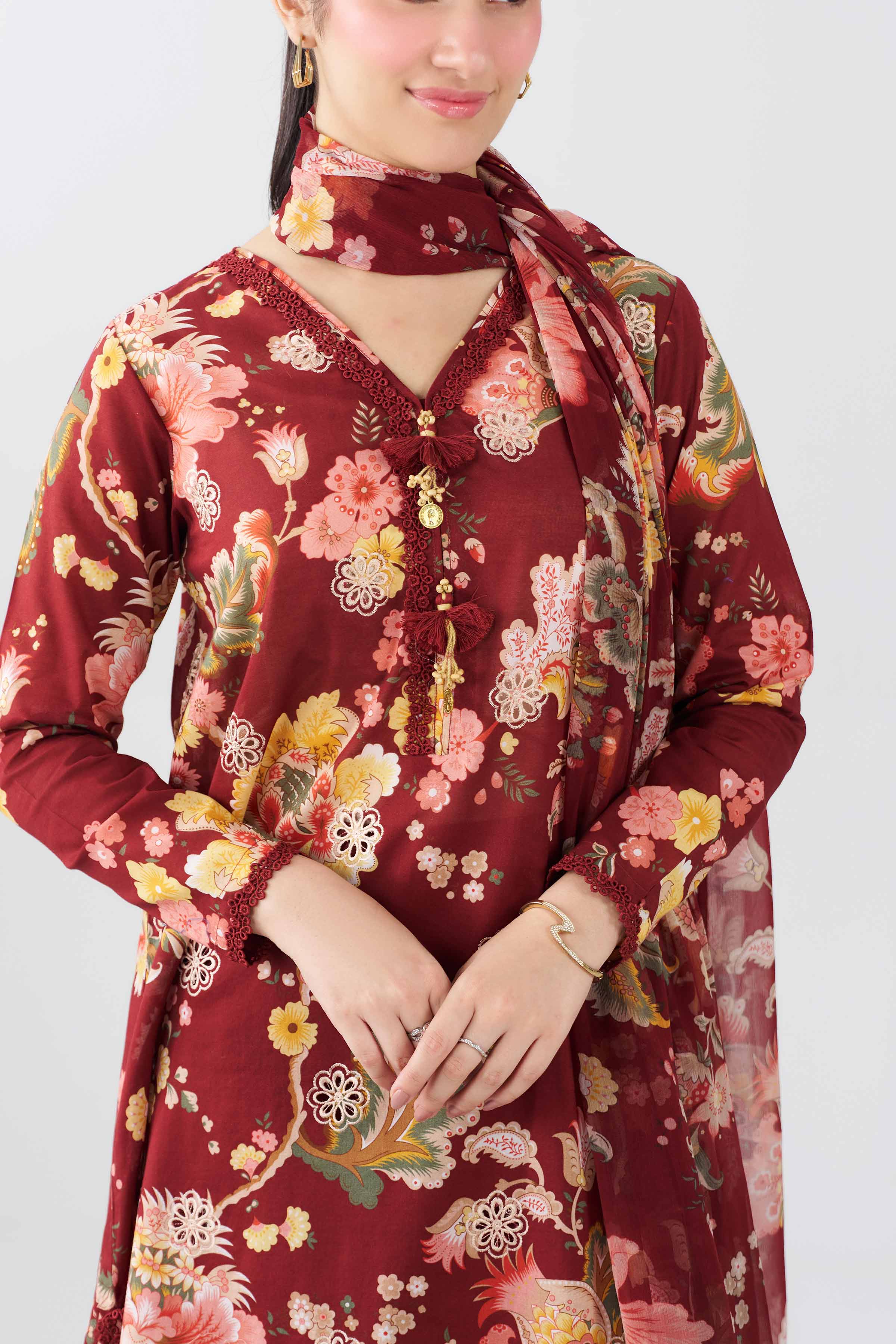 3 Piece - Printed Embroidered Suit - PE26-496 Multi Lawn 3PC Embroidered Nishat Australia
