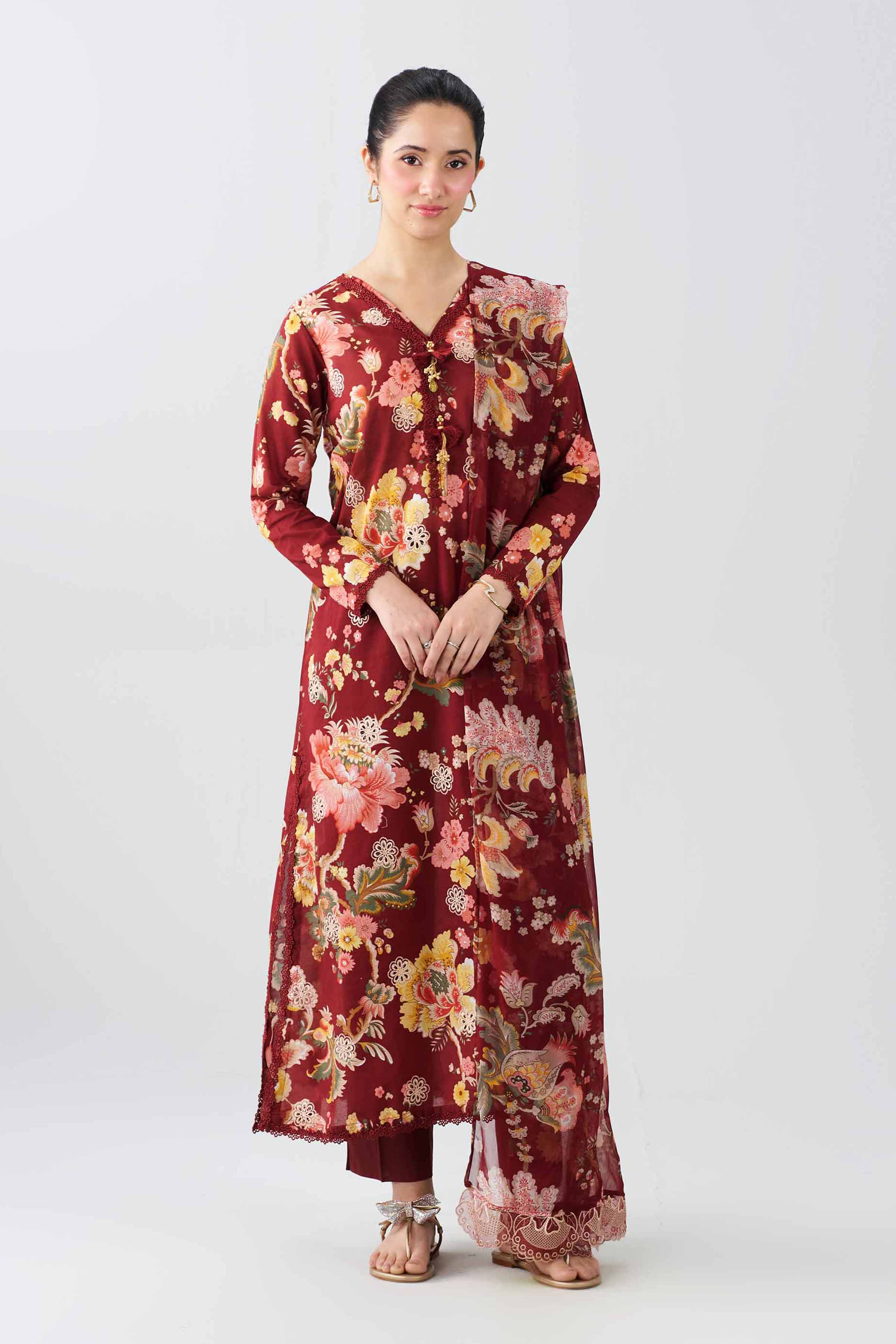 3 Piece - Printed Embroidered Suit - PE26-496 Multi Lawn 3PC Embroidered Nishat Australia