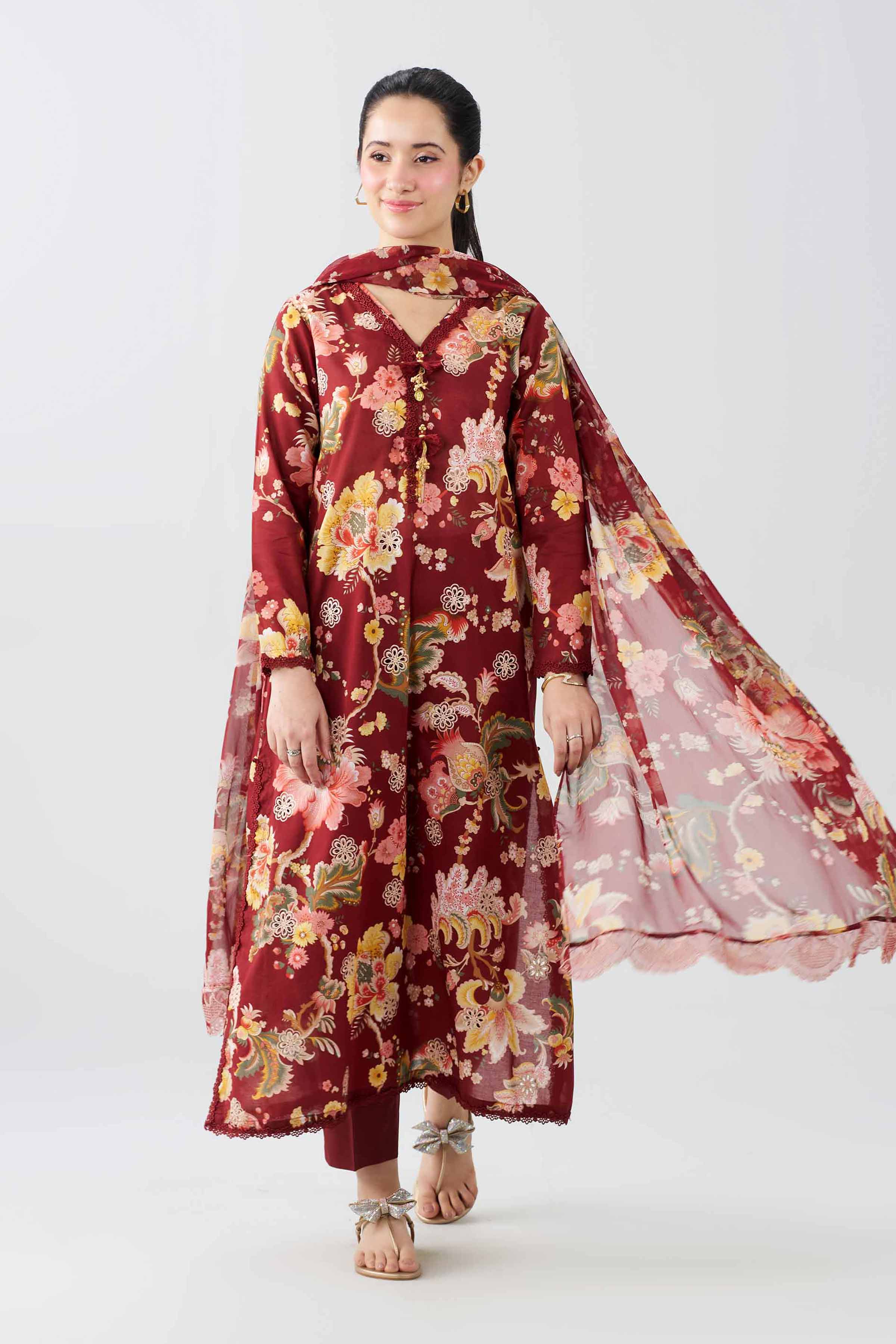 3 Piece - Printed Embroidered Suit - PE26-496 Multi Lawn 3PC Embroidered Nishat Australia