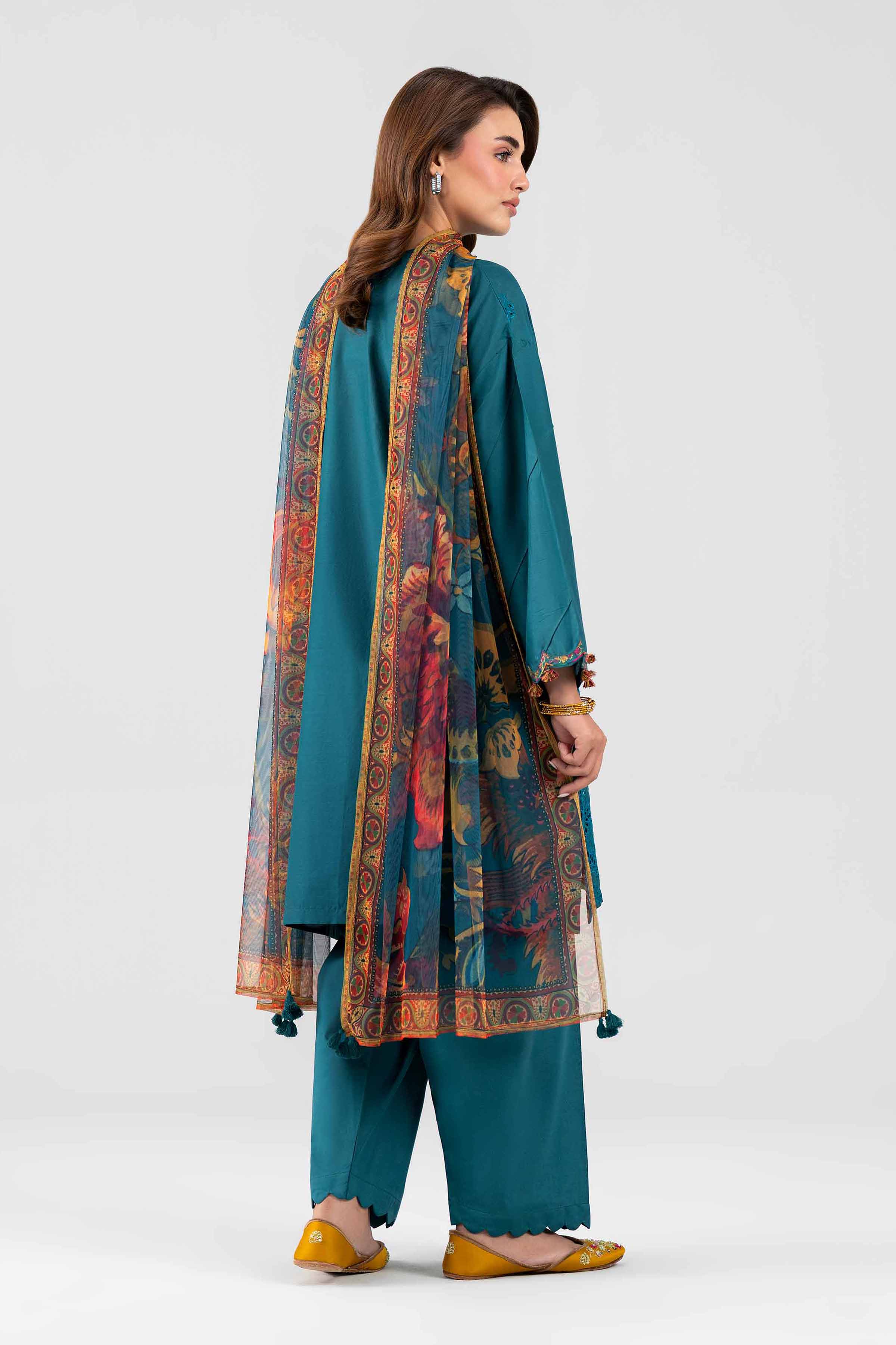 3 Piece - Printed Embroidered Suit - PE26-509 Blue Cambric 3PC Embroidered Nishat Australia