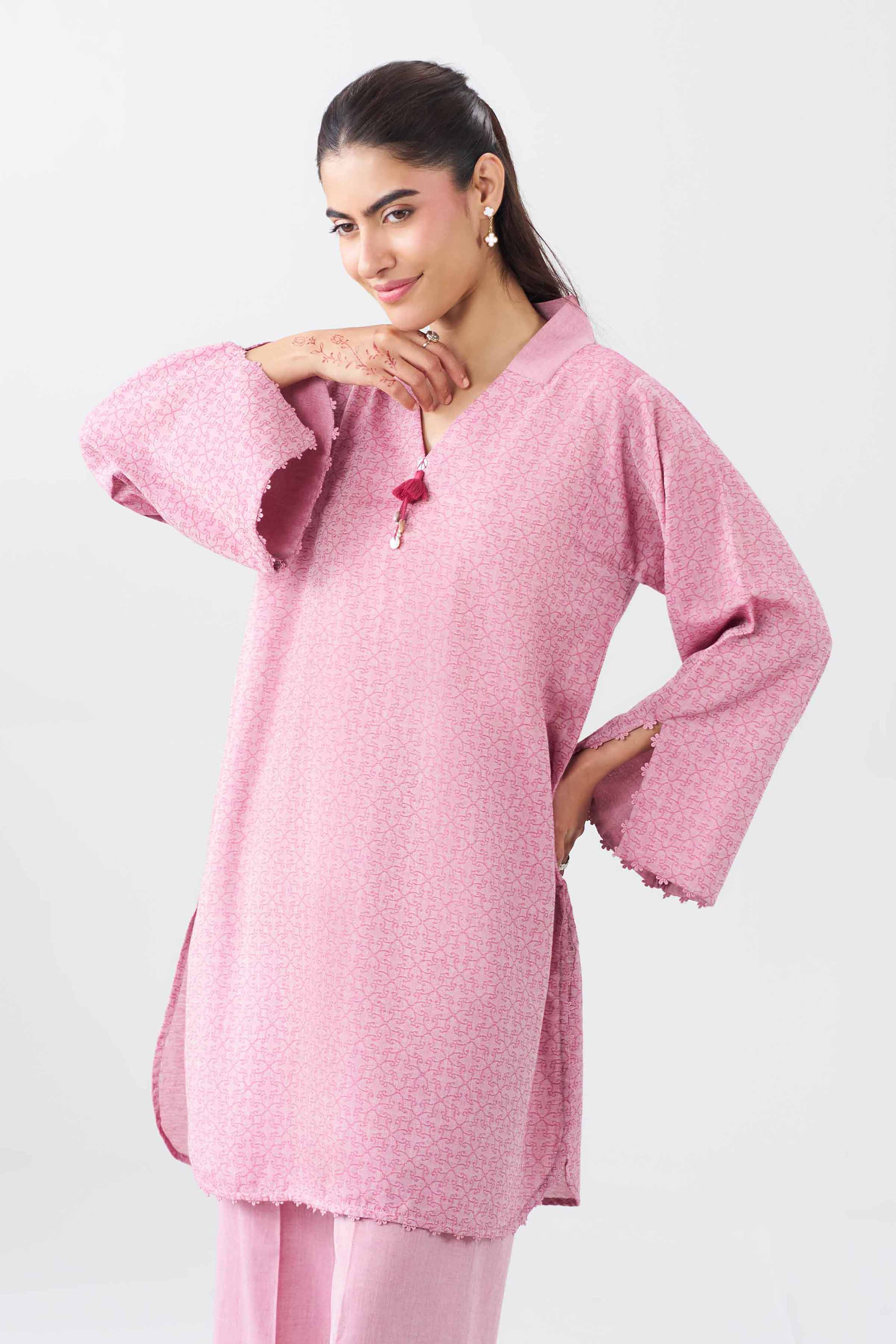 2 Piece - Printed Suit - PE26-530 Pink Jacquard 2PC Printed Nishat Australia