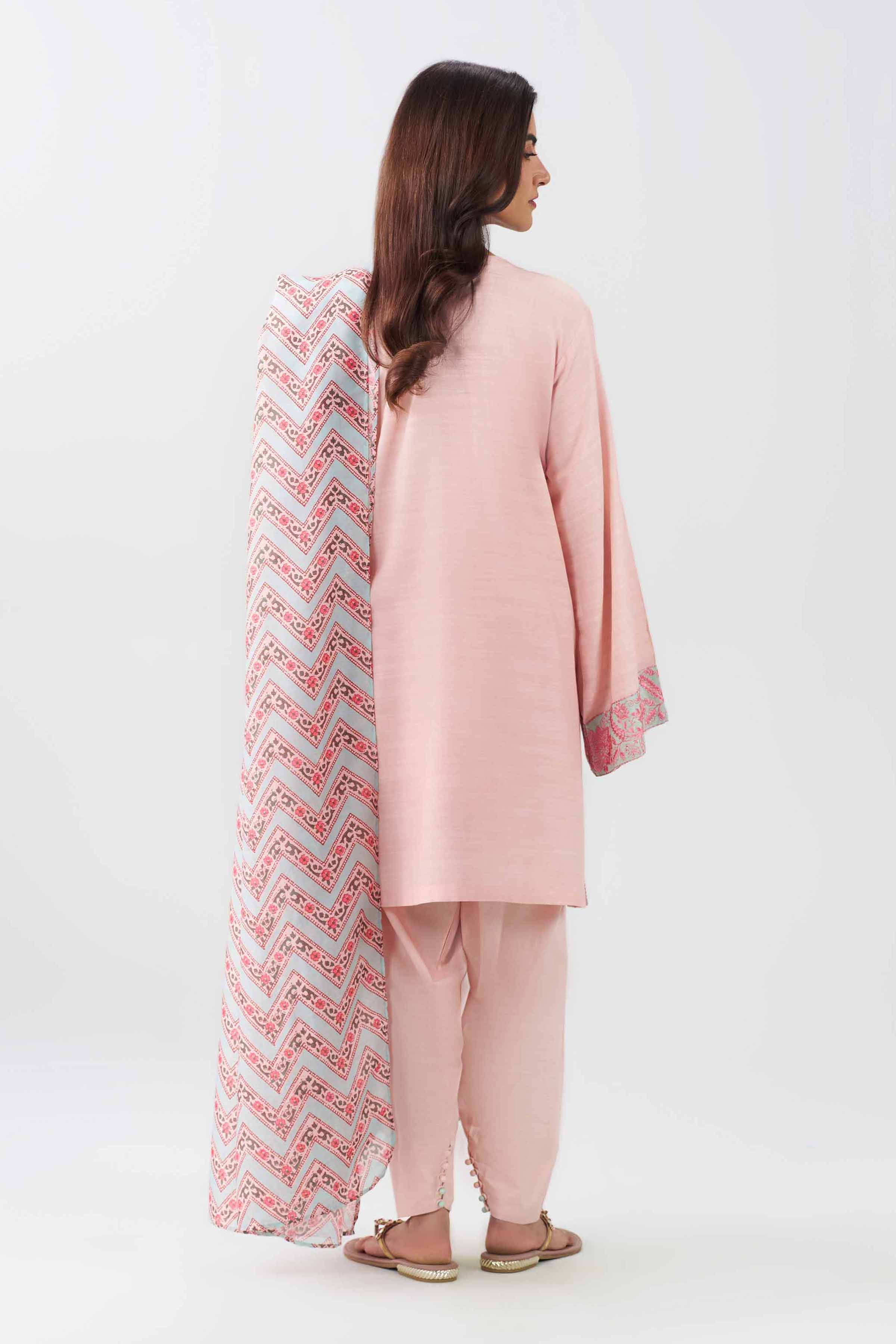 3 Piece - Embroidered Suit - PE26-538 Pink Jacquard 3PC Embroidered Nishat Australia