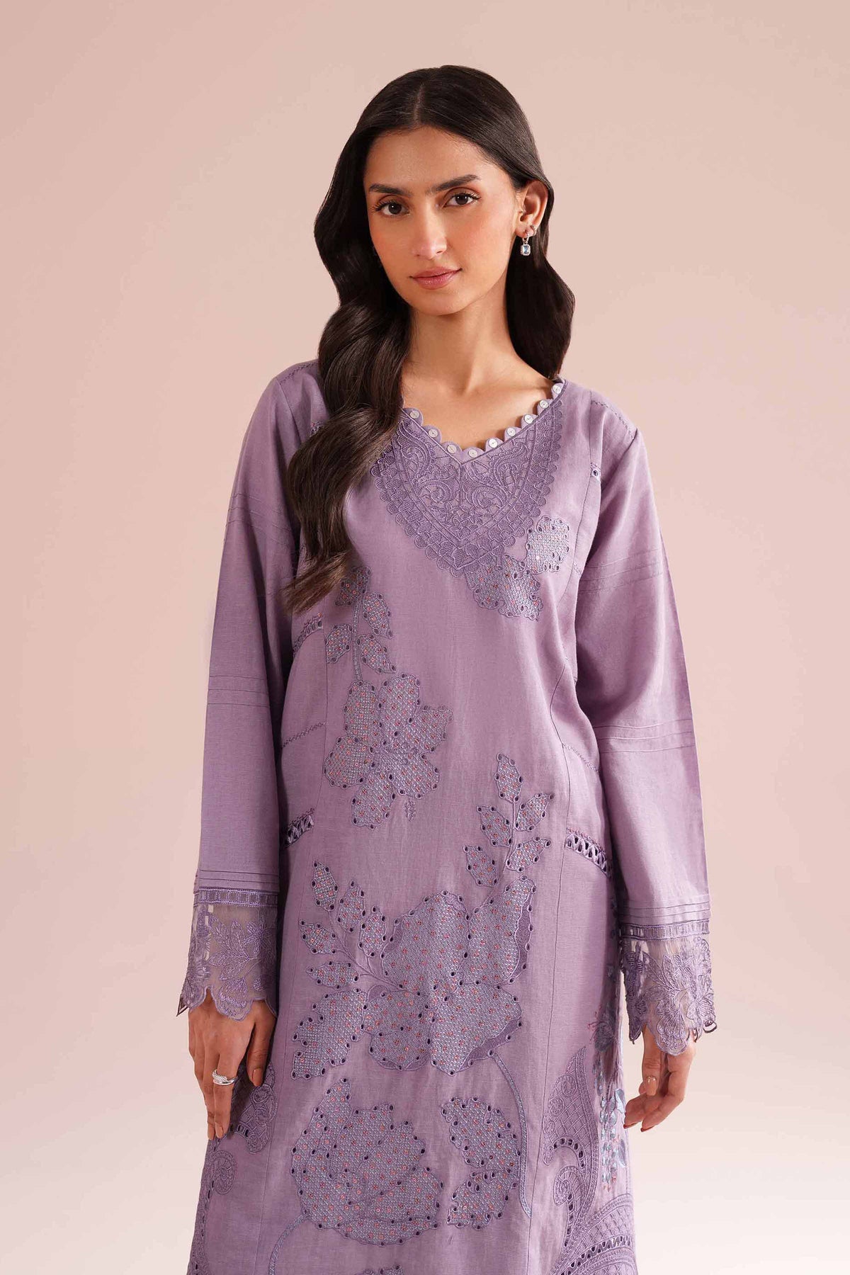 2 Piece - Embroidered Suit - PE26-54 Purple Linen 2PC Embroidered Nishat Australia