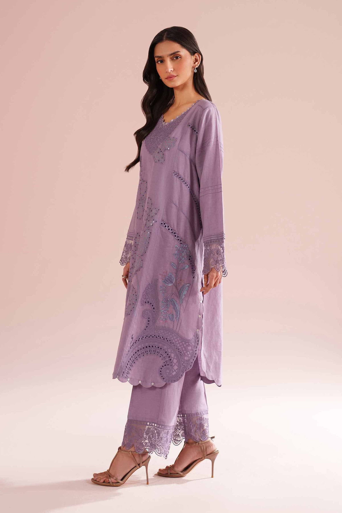 2 Piece - Embroidered Suit - PE26-54 Purple Linen 2PC Embroidered Nishat Australia