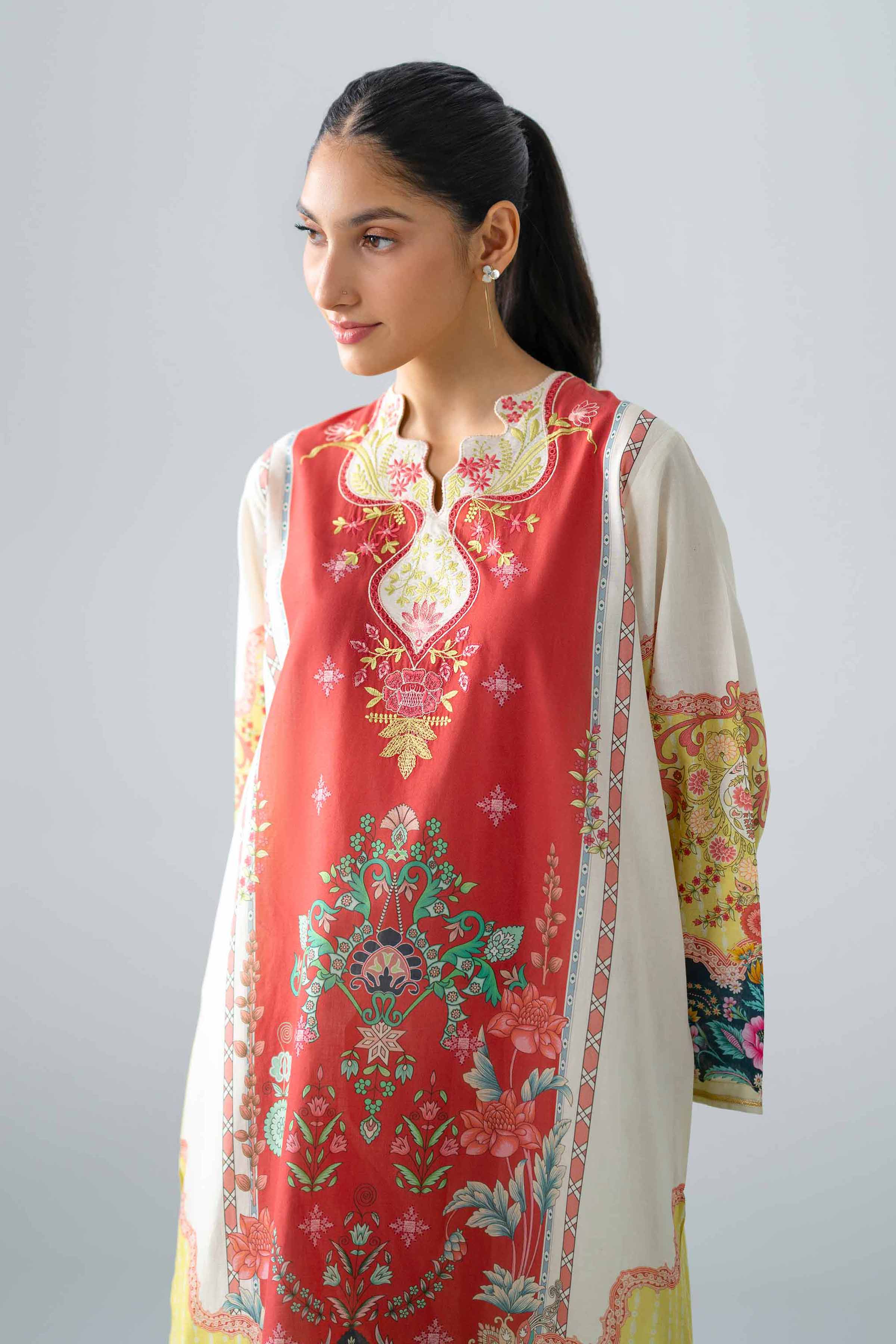 2 Piece - Printed Embroidered Suit - PE26-589 Yellow Lawn 2PC Embroidered Nishat Australia
