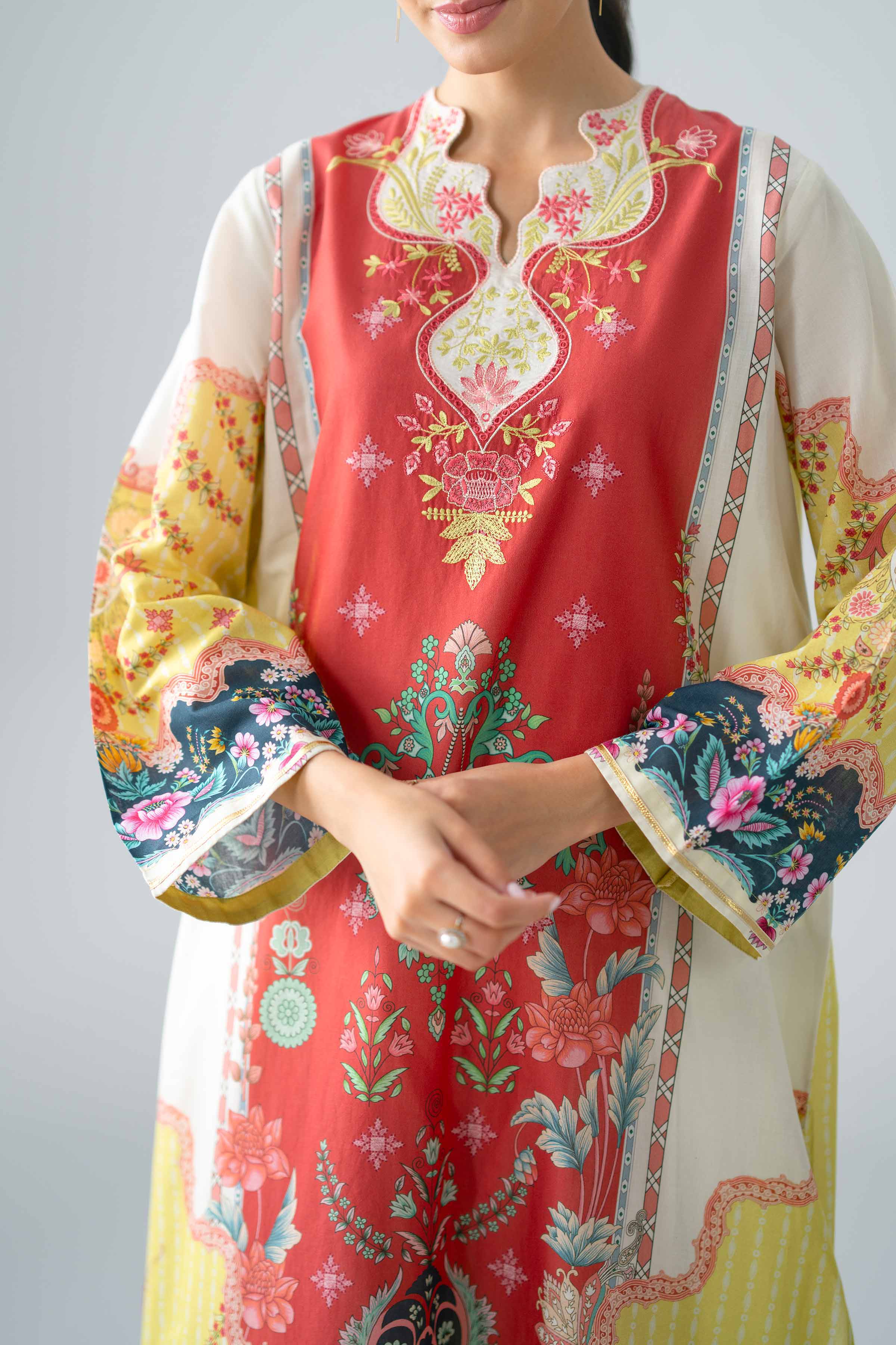 2 Piece - Printed Embroidered Suit - PE26-589 Yellow Lawn 2PC Embroidered Nishat Australia