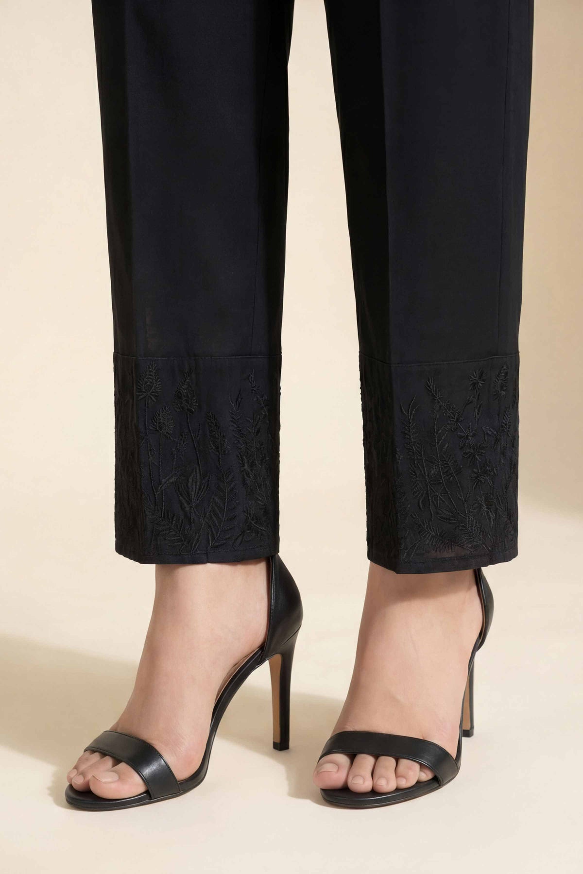 Embroidered Trousers - PE26-630 Black Cambric 1PC Embroidered   Nishat Australia