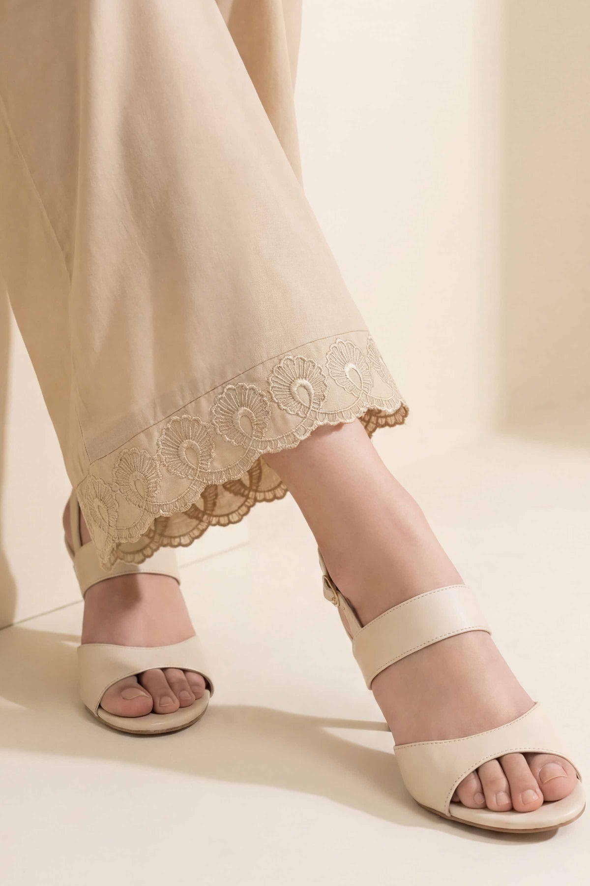 Embroidered Trousers - PE26-631 Beige Cambric 1PC Embroidered  Nishat Australia