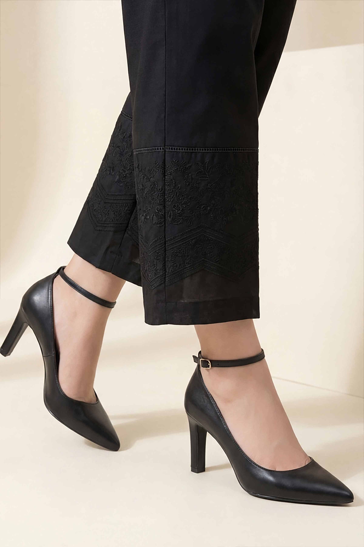 Embroidered Trousers - PE26-643 Black Cambric 1PC Embroidered  Nishat Australia