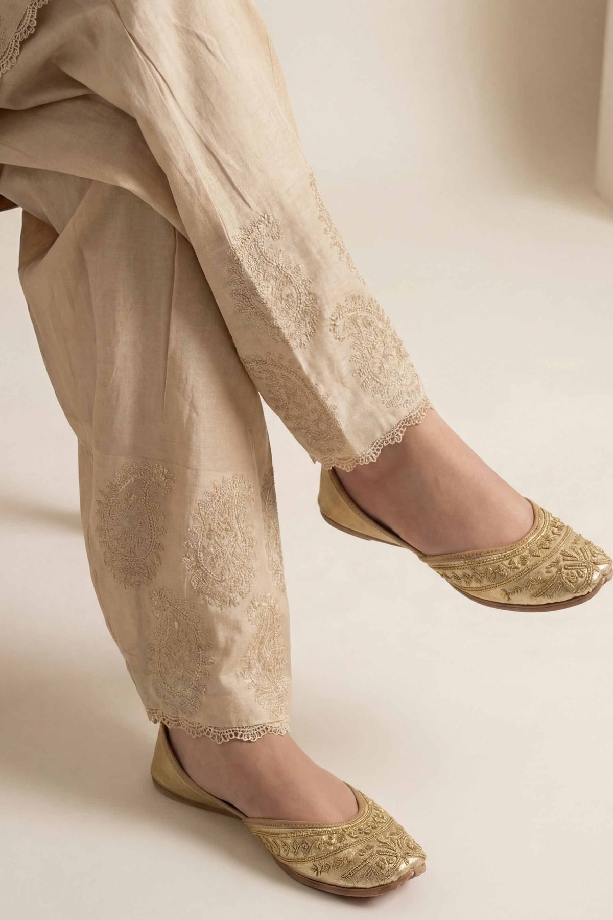 Embroidered Shalwar - PE26-644 Beige Cambric 1PC Embroidered  Nishat Australia