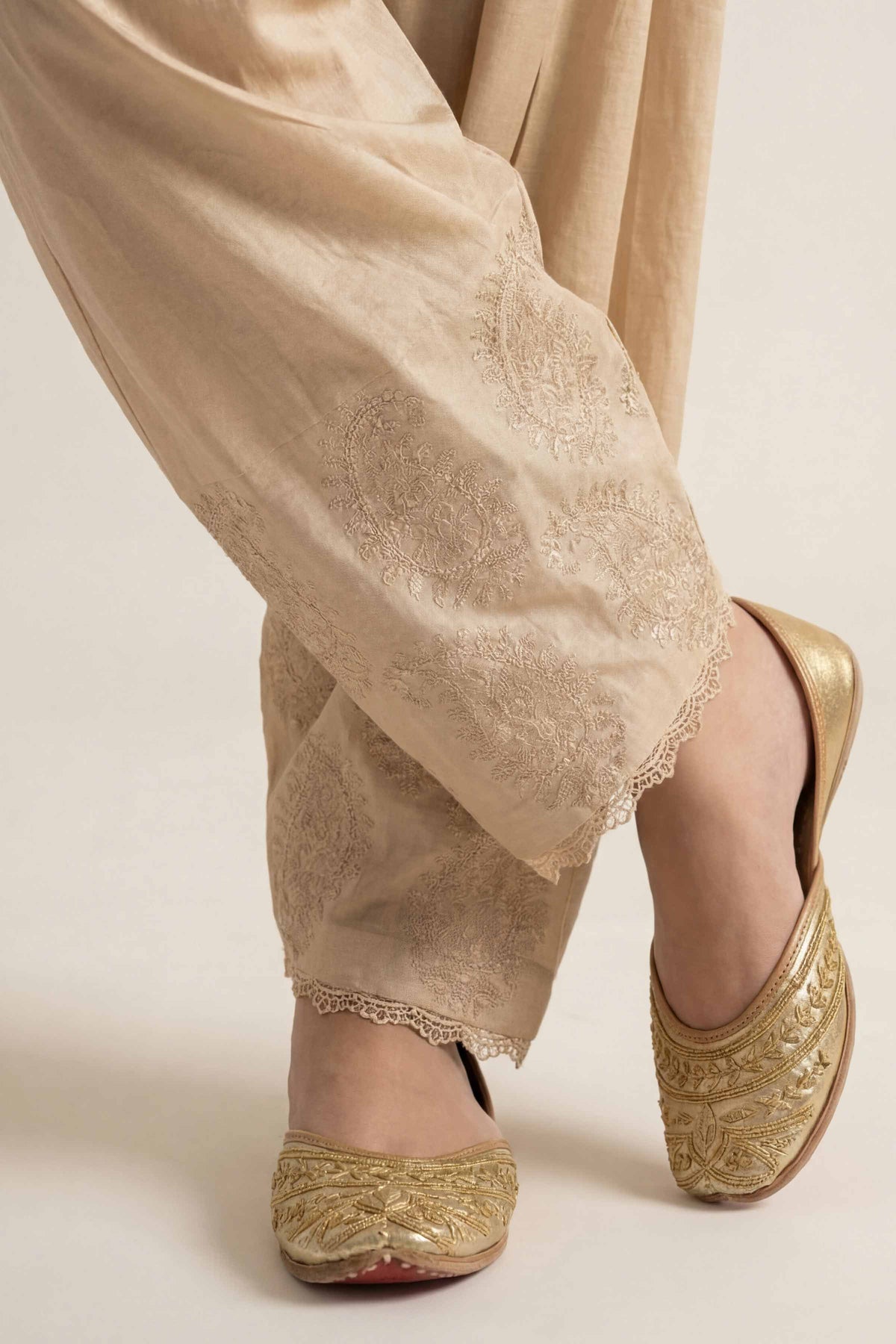 Embroidered Shalwar - PE26-644 Beige Cambric 1PC Embroidered  Nishat Australia