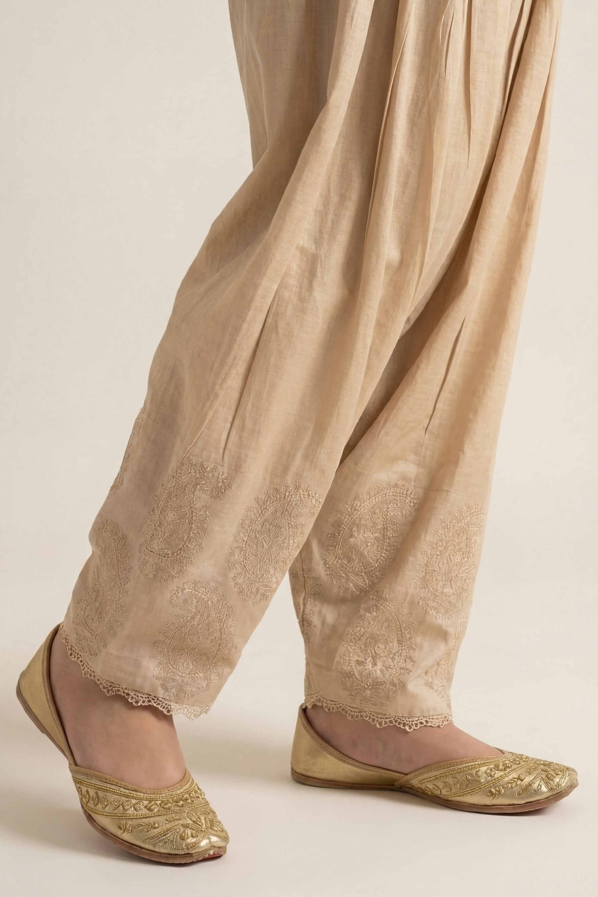 Embroidered Shalwar - PE26-644 Beige Cambric 1PC Embroidered  Nishat Australia