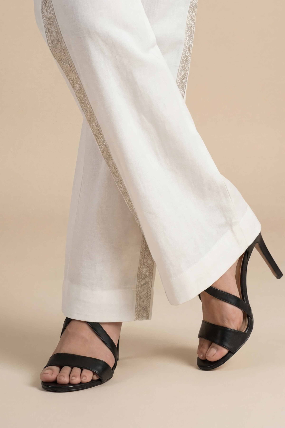 Embroidered Trousers - PE26-646 White Cambric 1PC Embroidered  Nishat Australia