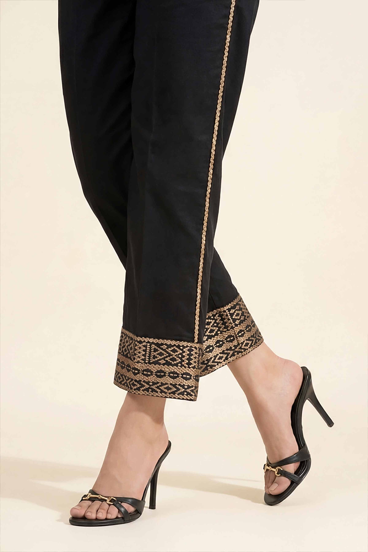Embroidered Trousers - PE26-660 Black Cambric 1PC Embroidered  Nishat Australia