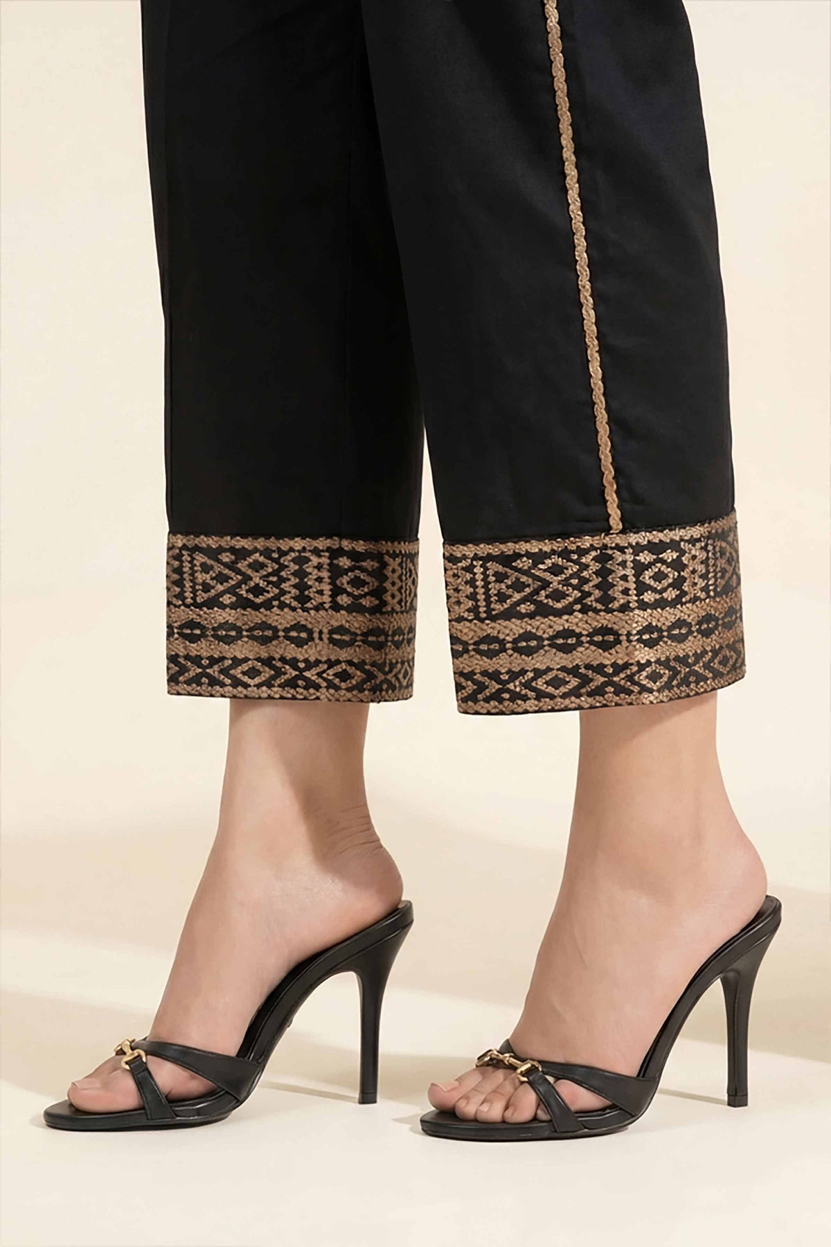 Embroidered Trousers - PE26-660 Black Cambric 1PC Embroidered  Nishat Australia