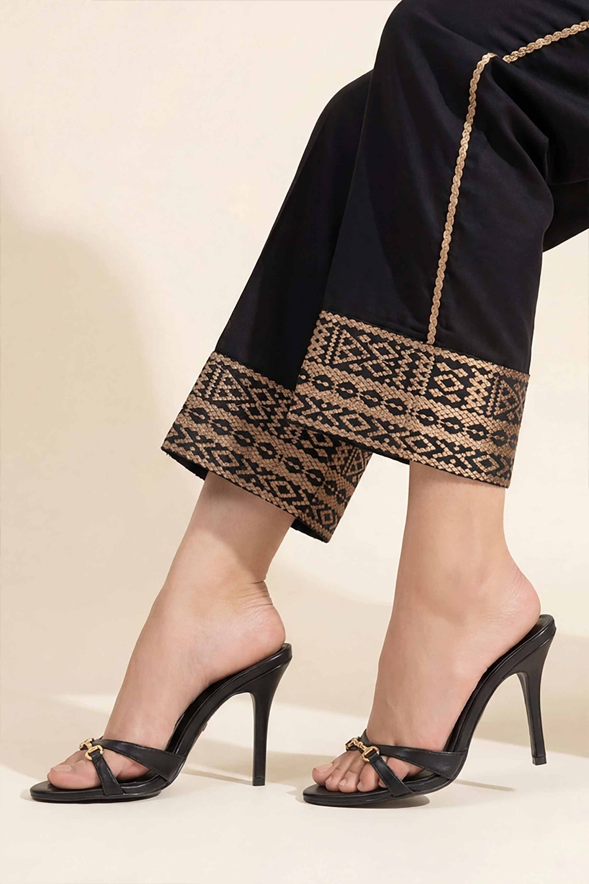 Embroidered Trousers - PE26-660 Black Cambric 1PC Embroidered  Nishat Australia