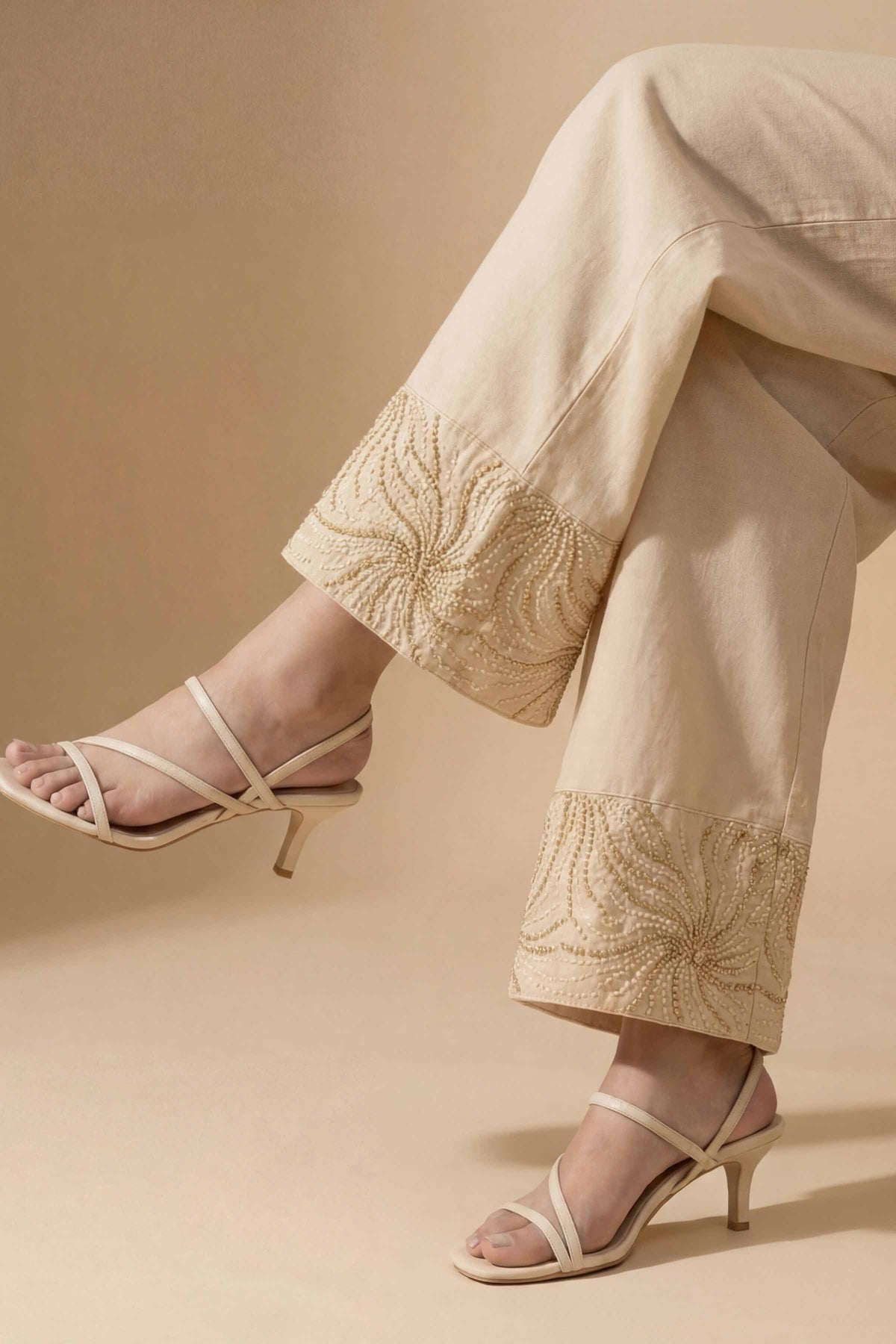 Embroidered Trousers - PE26-661 Beige Cambric 1PC Embroidered  Nishat Australia