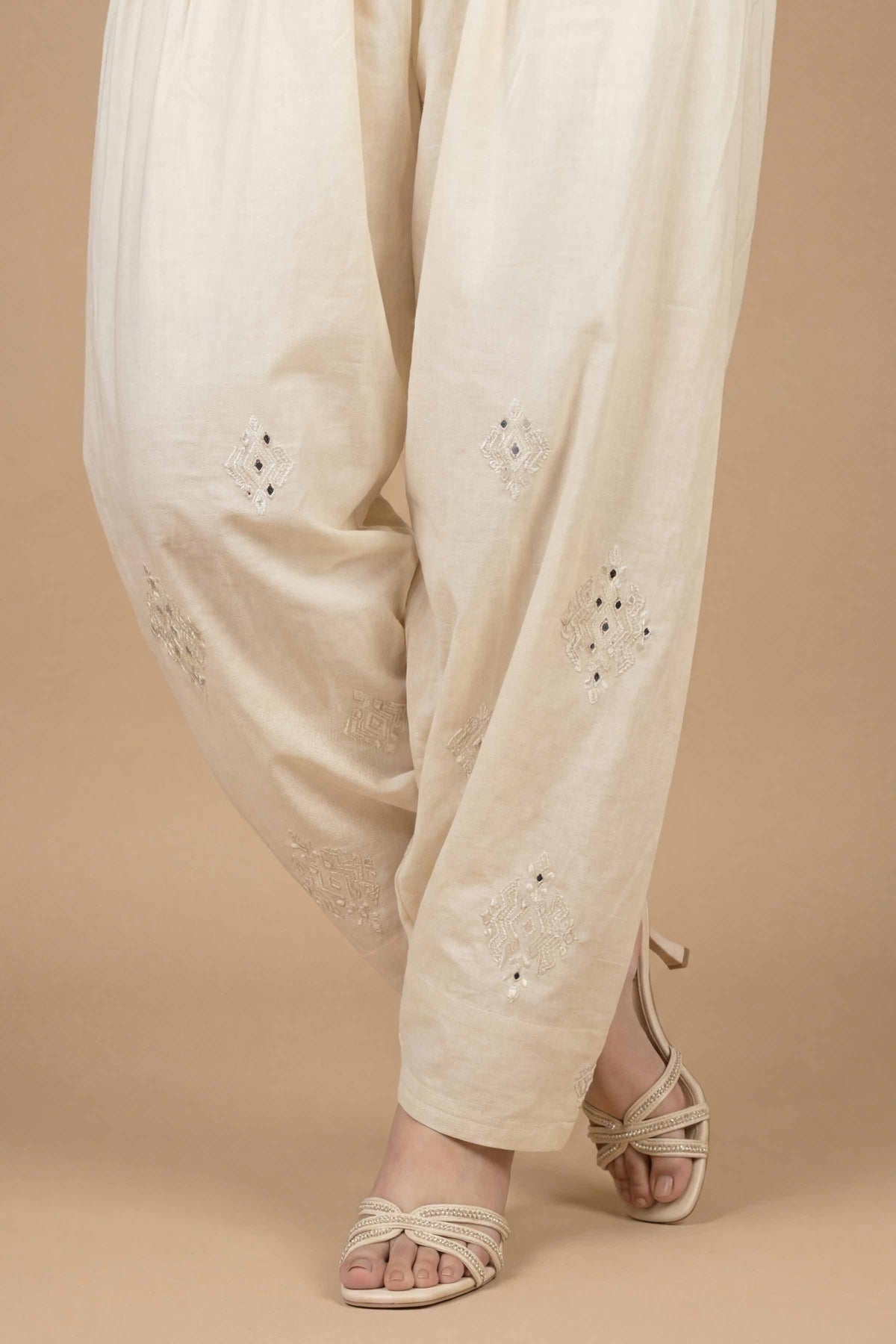 Embroidered Shalwar - PE26-662 Off White Cambric 1PC Embroidered  Nishat Australia