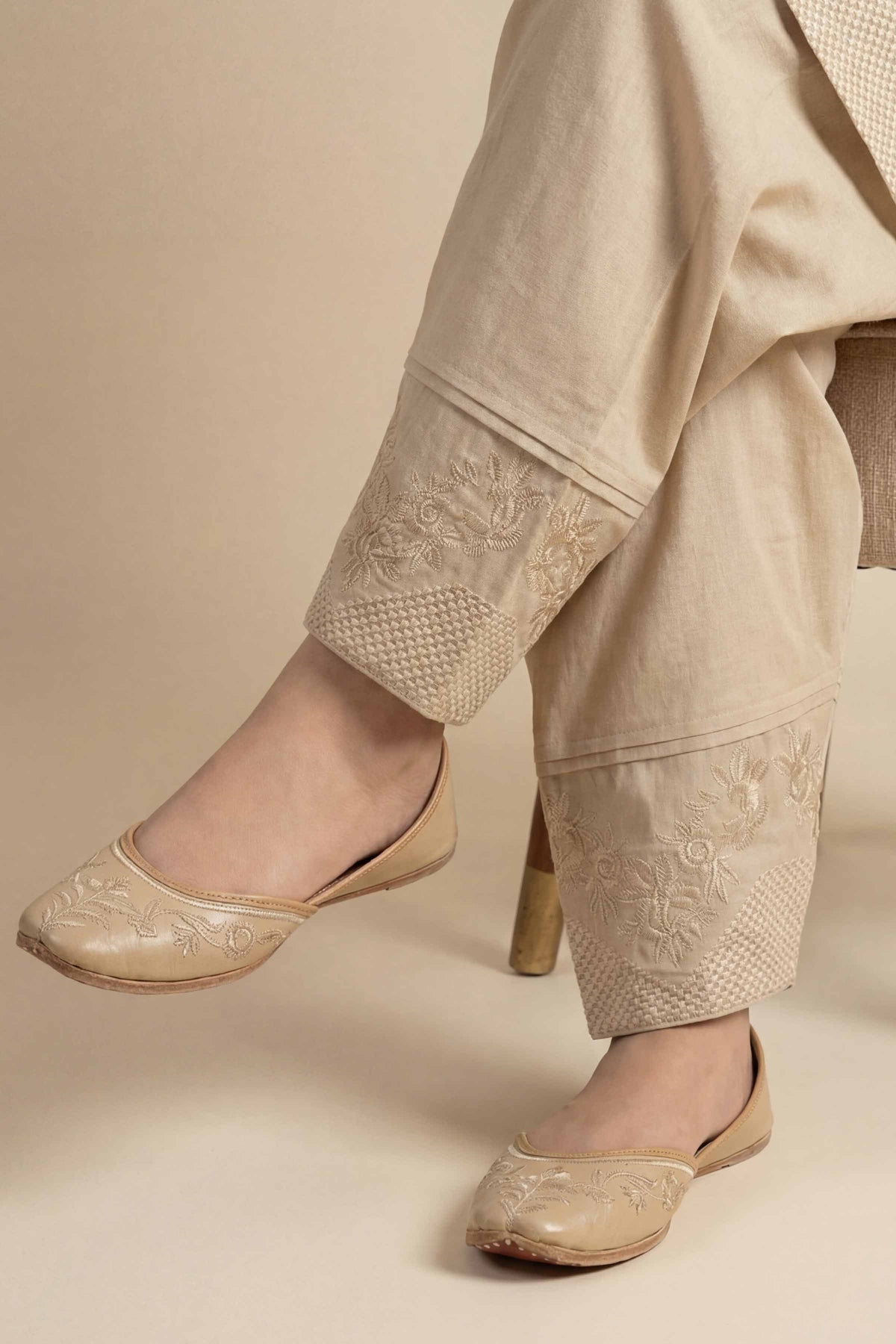 Embroidered Shalwar - PE26-665 Beige Cambric 1PC Embroidered  Nishat Australia