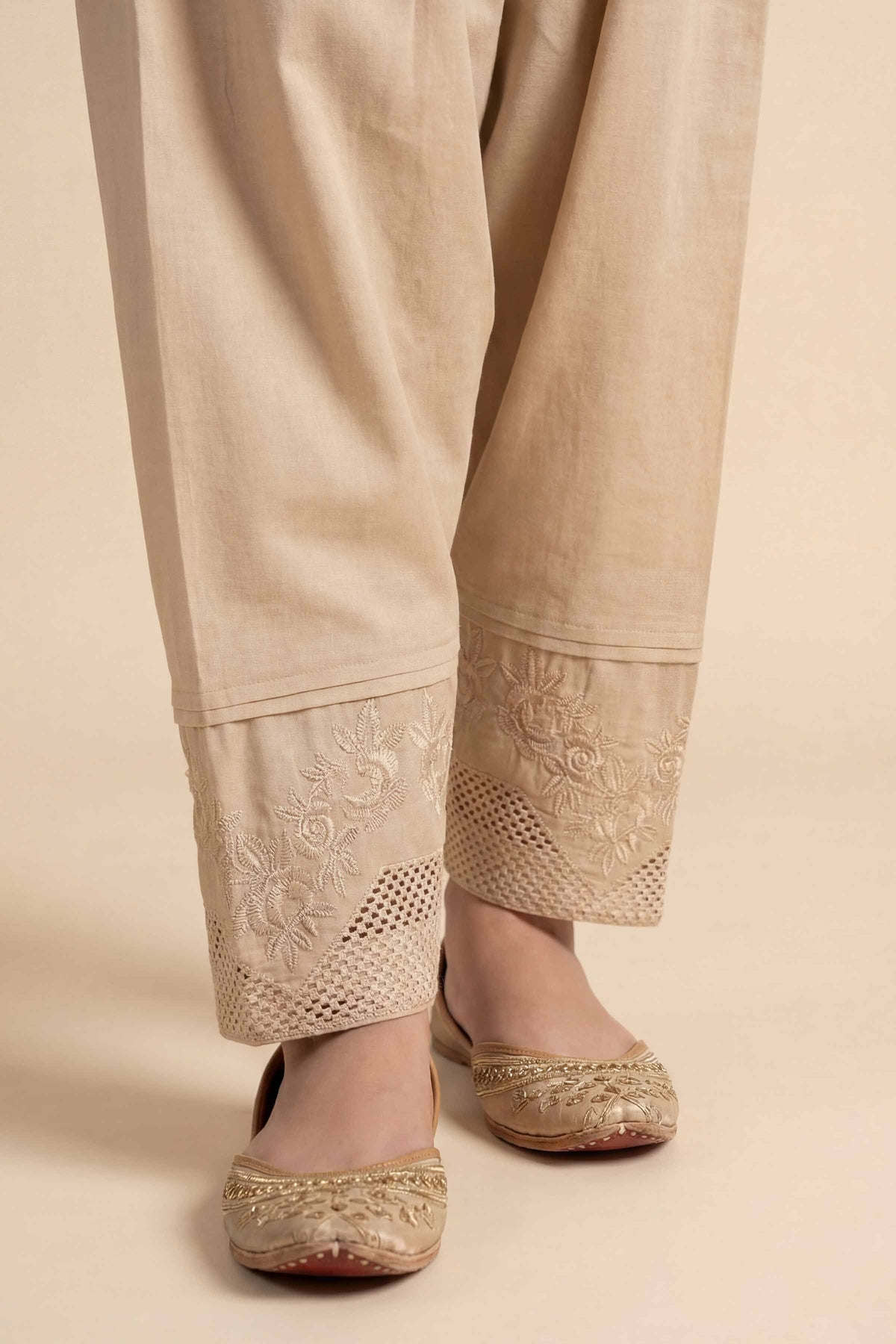Embroidered Shalwar - PE26-665 Beige Cambric 1PC Embroidered  Nishat Australia
