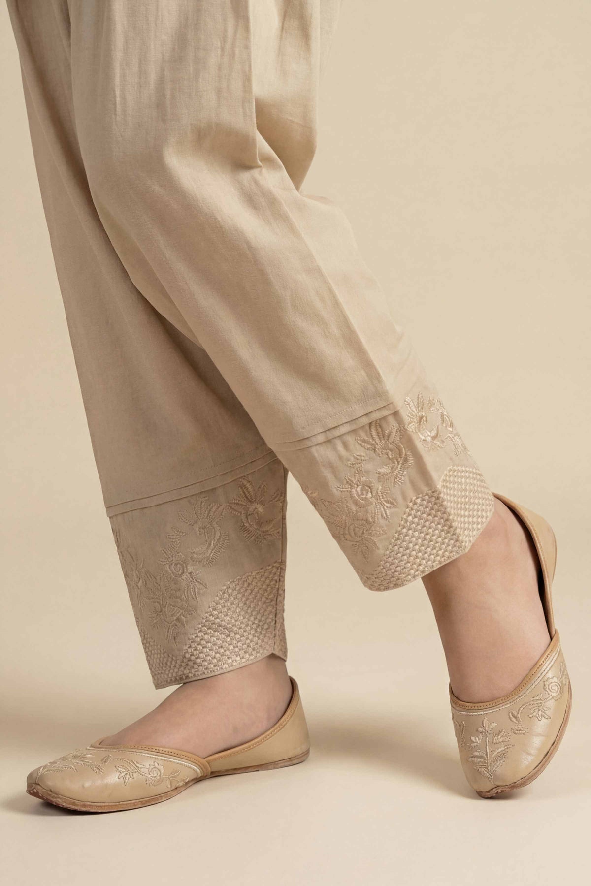Embroidered Shalwar - PE26-665 Beige Cambric 1PC Embroidered  Nishat Australia