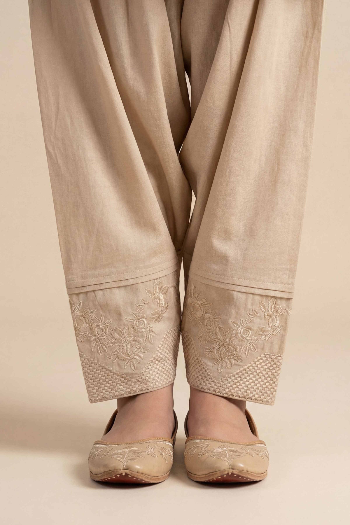 Embroidered Shalwar - PE26-665 Beige Cambric 1PC Embroidered  Nishat Australia