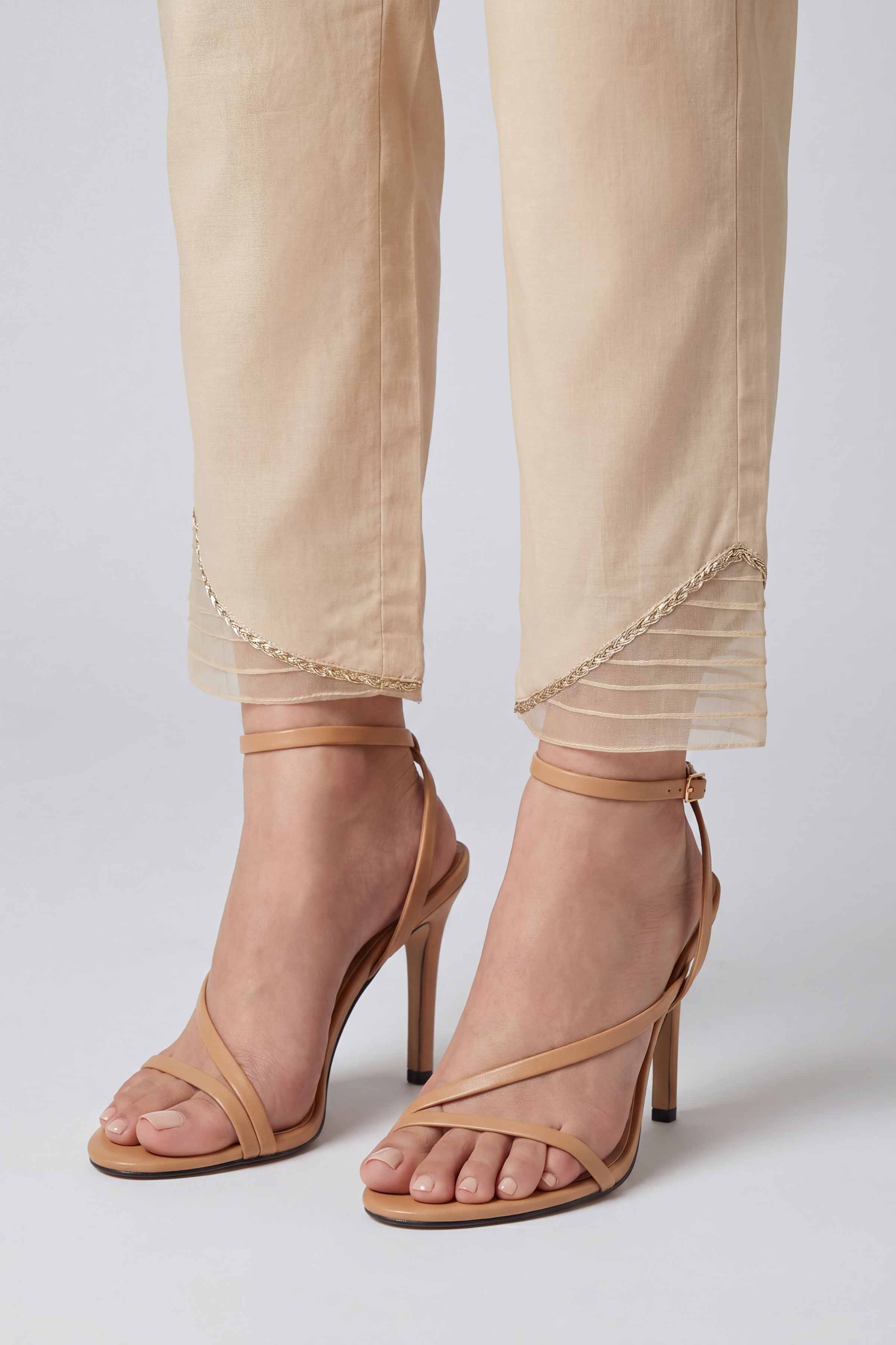 Solid Trousers - PE26-669 Beige Cambric 1PC Solids Nishat Australia