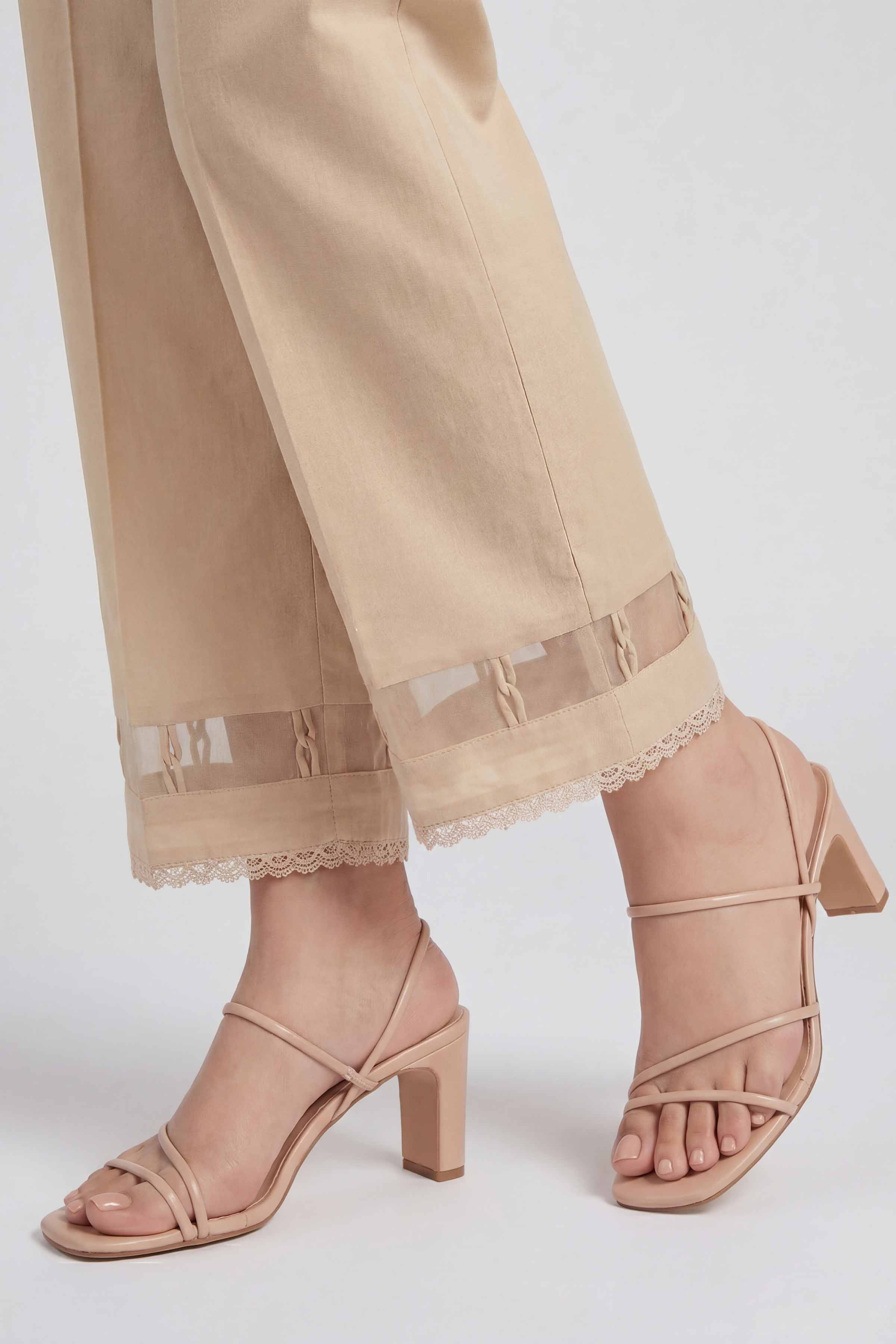 Solid Trousers - PE26-673 Beige Cambric 1PC Solids Nishat Australia