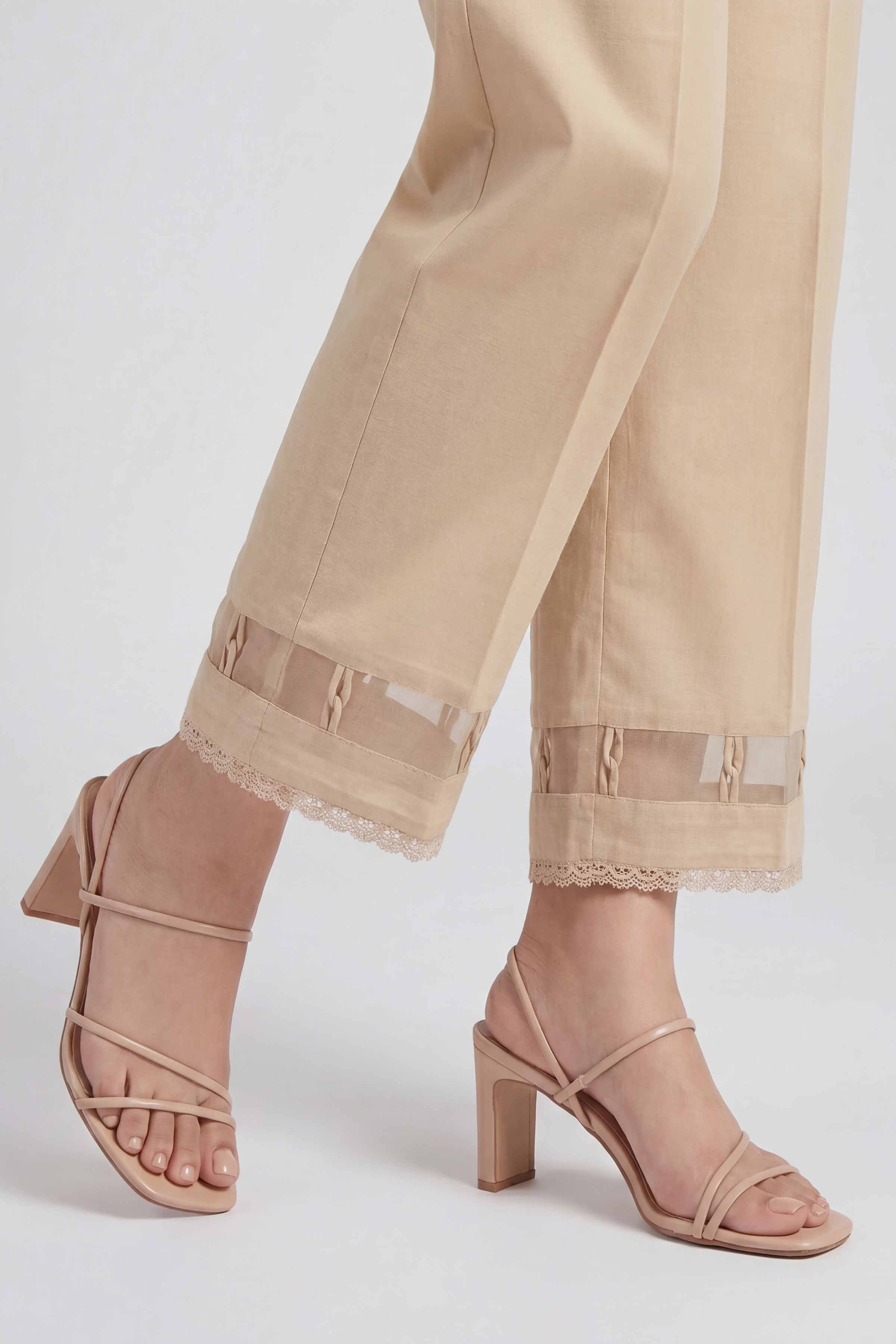 Solid Trousers - PE26-673 Beige Cambric 1PC Solids Nishat Australia