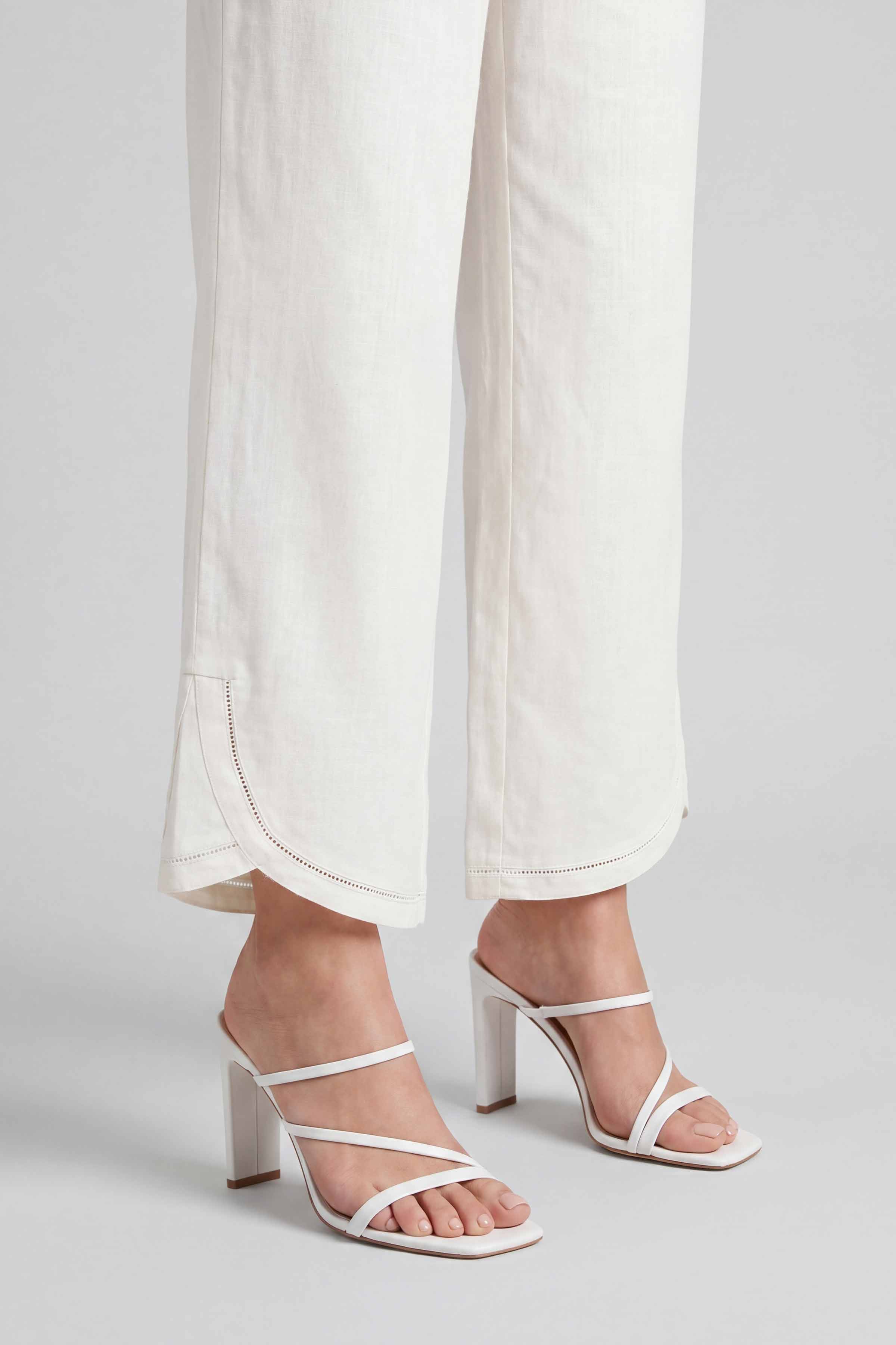 Solid Trousers - PE26-674 Off White Cambric 1PC Solids Nishat Australia