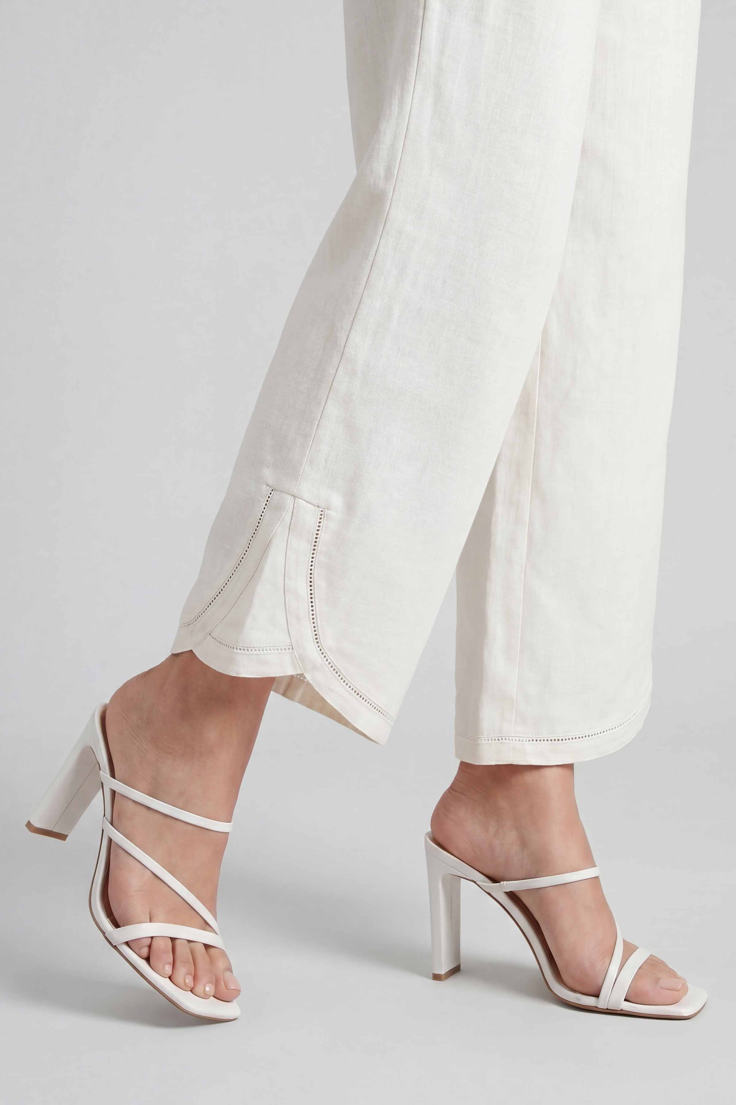 Solid Trousers - PE26-674 Off White Cambric 1PC Solids Nishat Australia