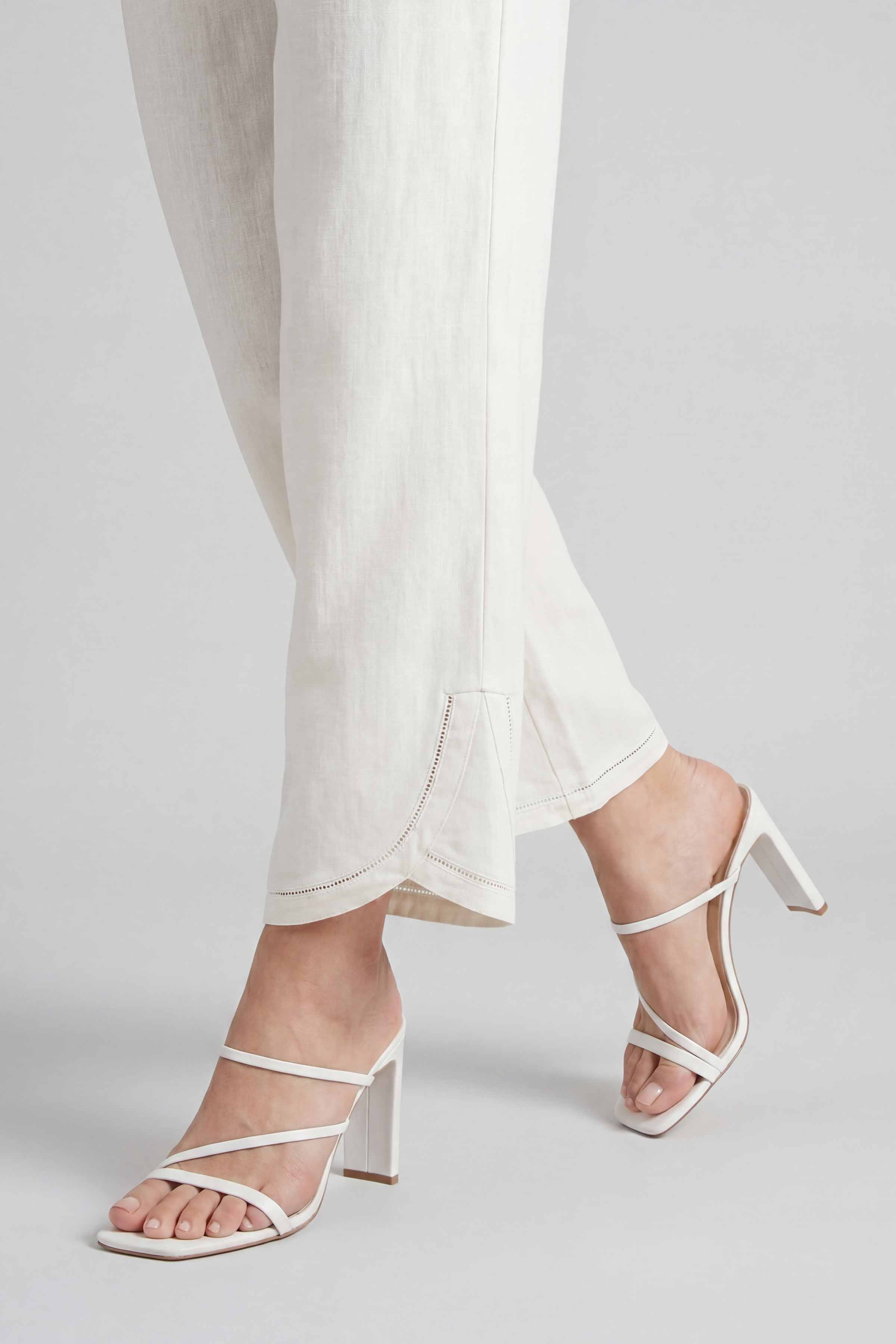 Solid Trousers - PE26-674 Off White Cambric 1PC Solids Nishat Australia