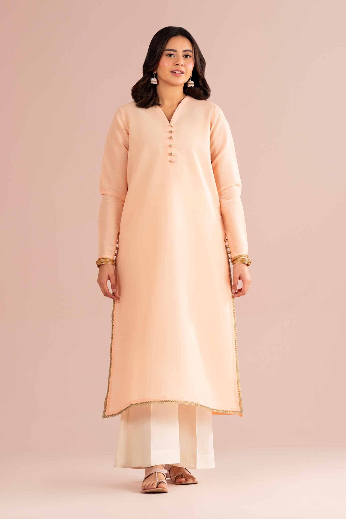 Solid Shirt - PE26-81 Orange Sunrise 1PC Solids Nishat Australia
