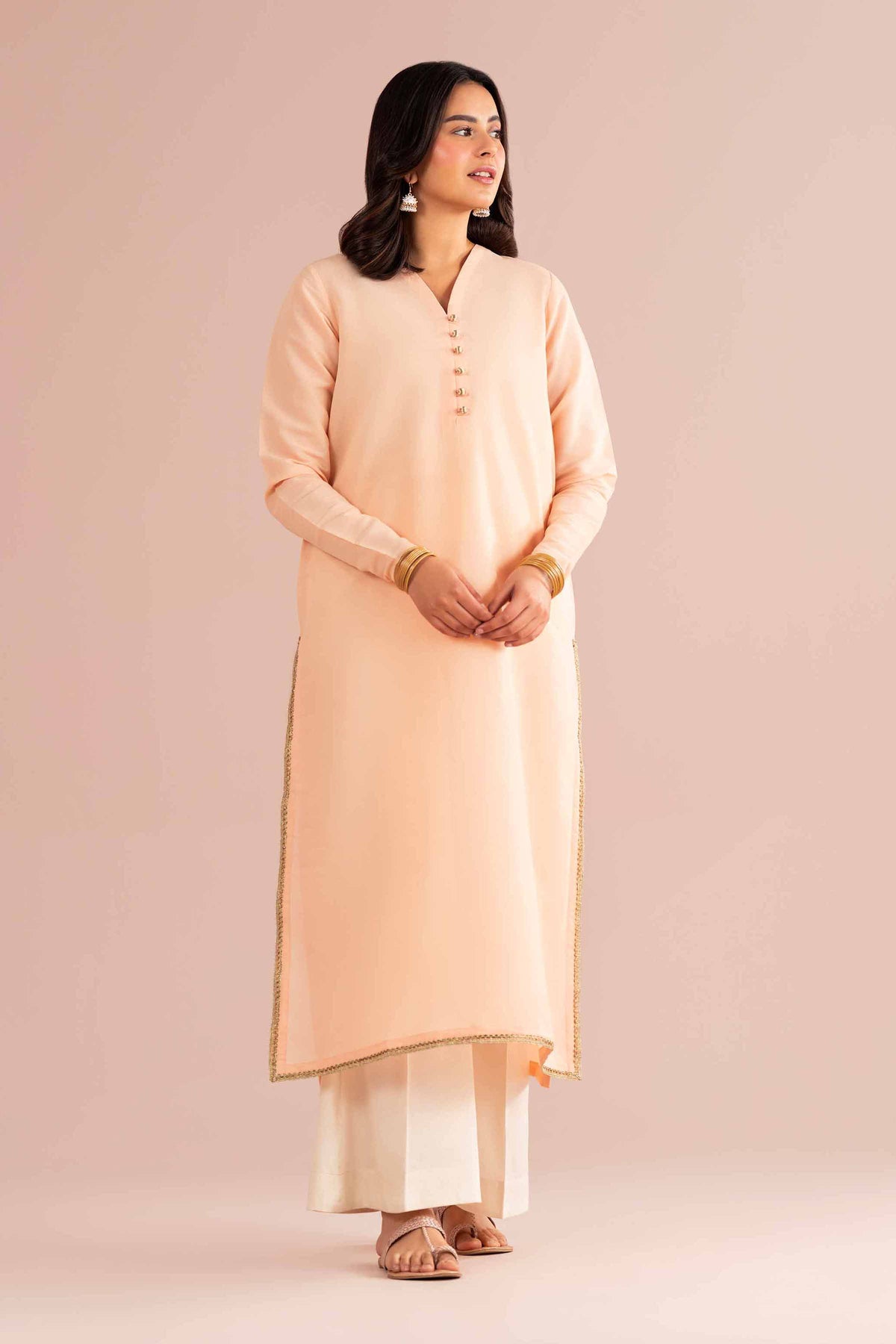 Solid Shirt - PE26-81 Orange Sunrise 1PC Solids Nishat Australia