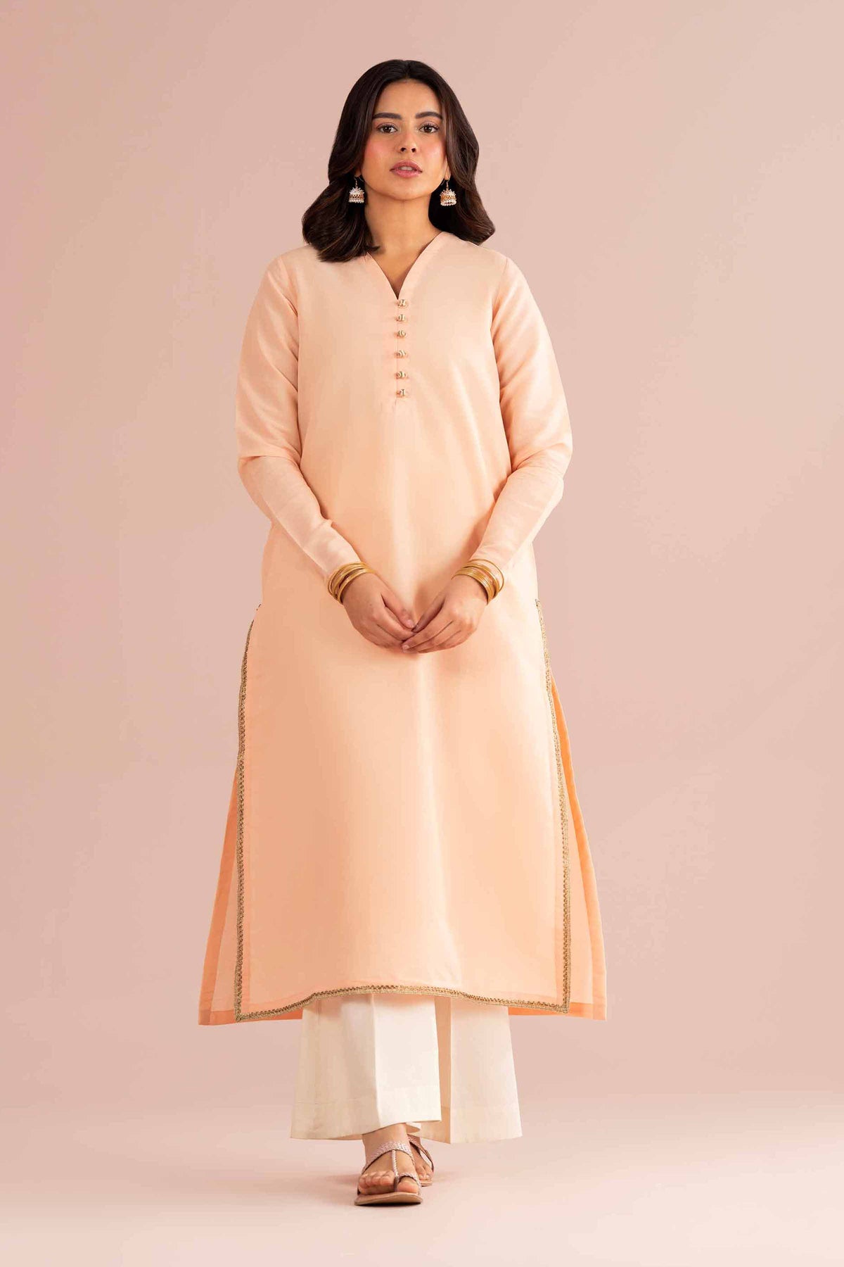 Solid Shirt - PE26-81 Orange Sunrise 1PC Solids Nishat Australia