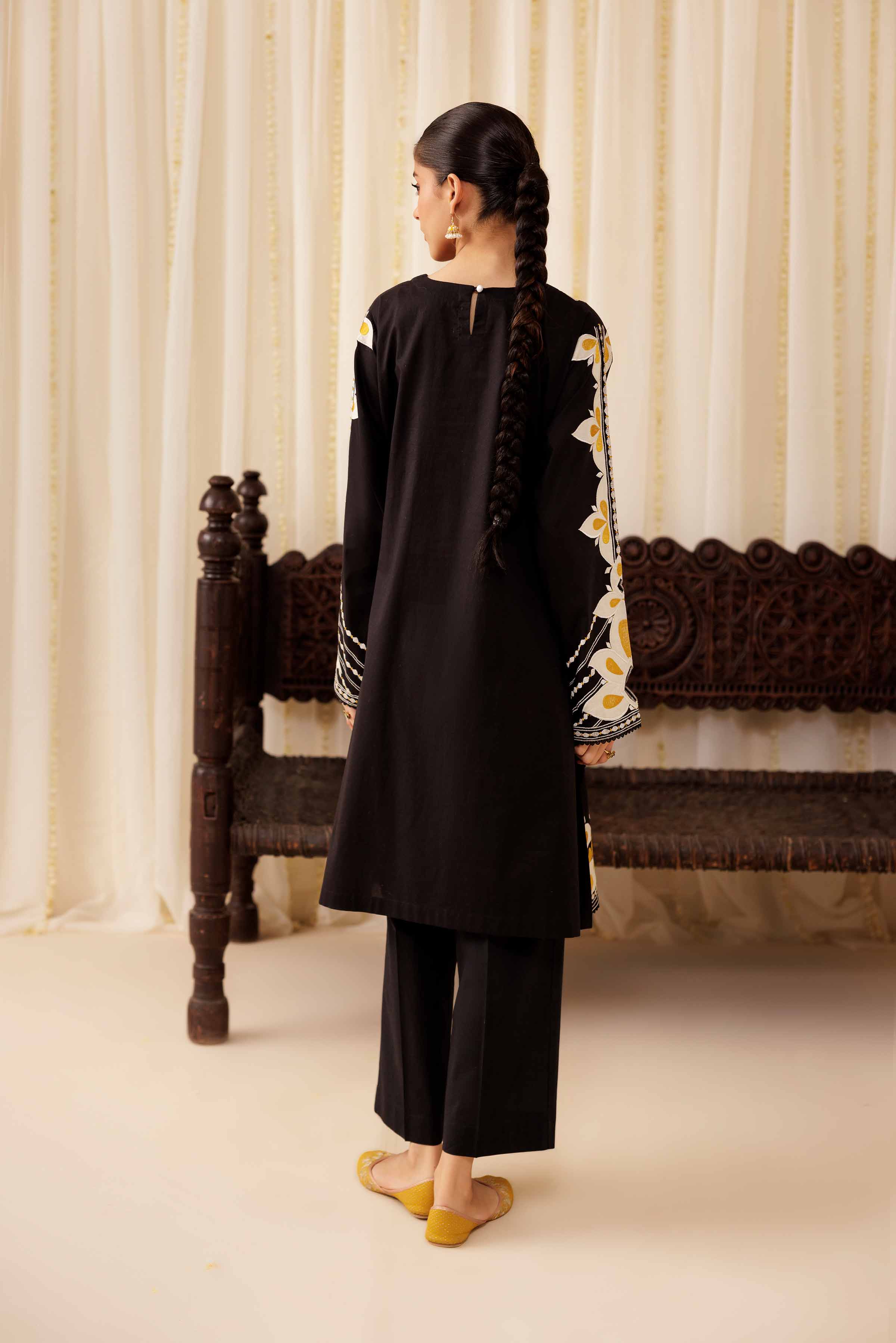 2 Piece - Embroidered Suit - PFE25-33 READY TO WEAR Black Cambric 2PC Embroidered
