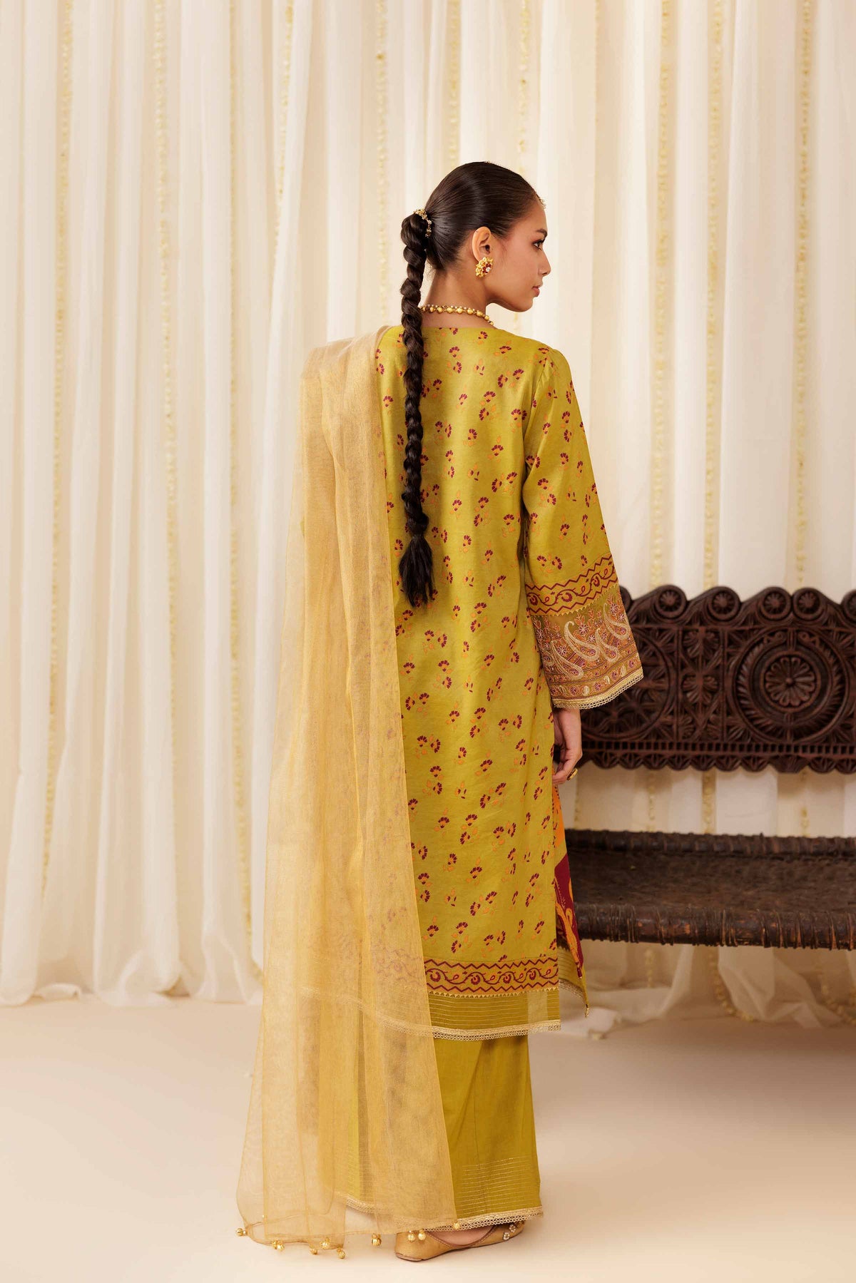 3 Piece - Printed Embroidered Suit - PFE25-40 Green Viscose 3PC Embroidered Nishat Australia