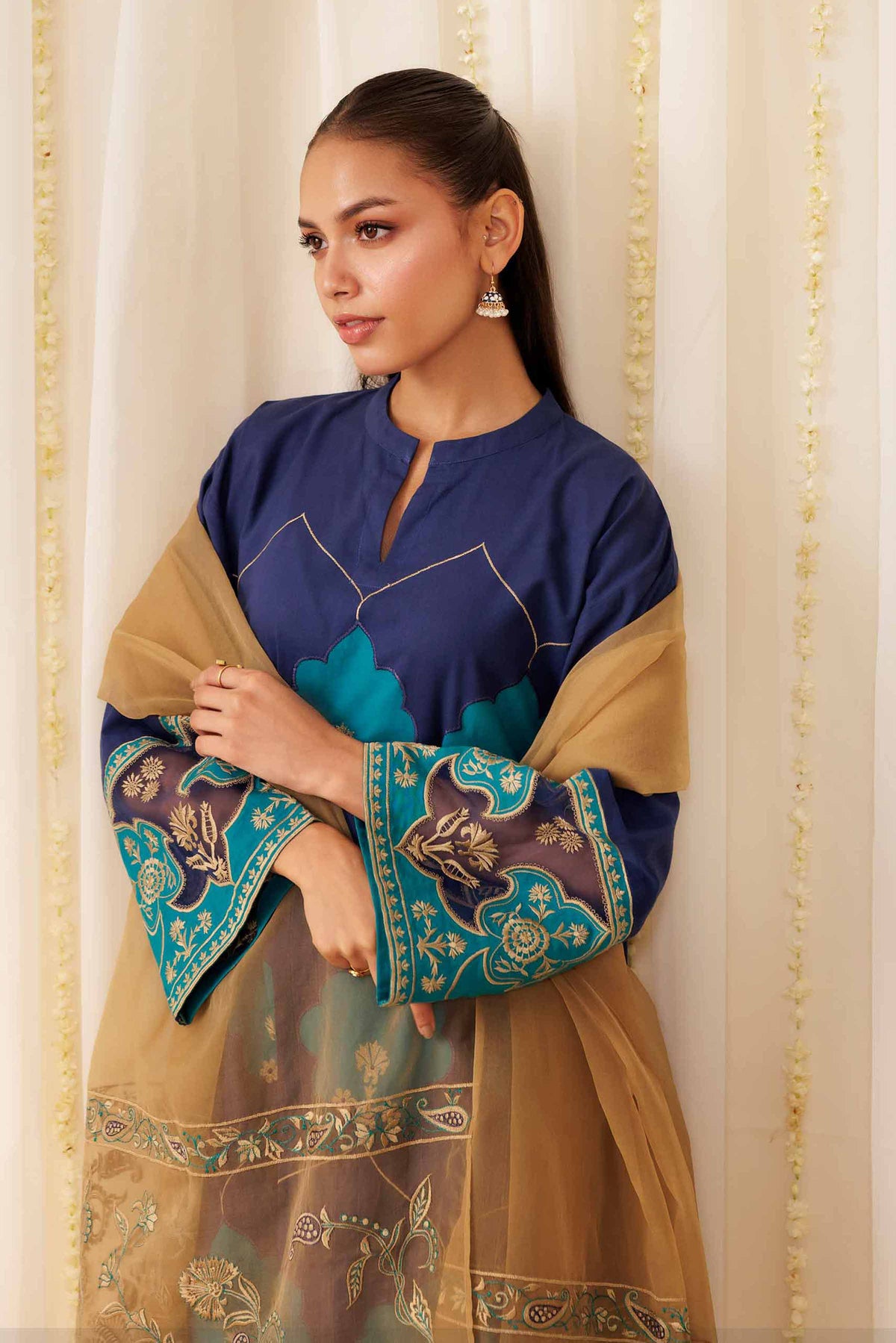 3 Piece - Embroidered Suit - PFE25-42 Blue Cambric 3PC Embroidered Nishat Australia