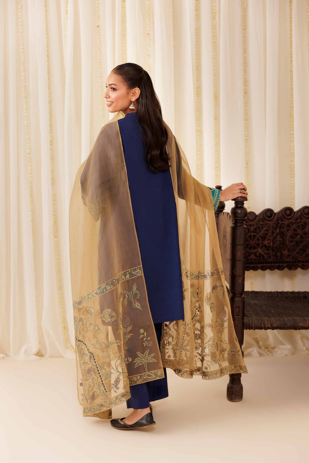 3 Piece - Embroidered Suit - PFE25-42 Blue Cambric 3PC Embroidered Nishat Australia