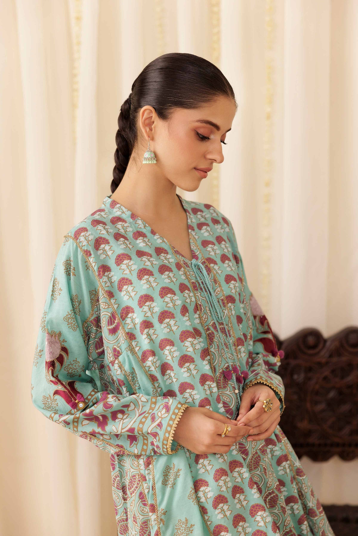 2 Piece - Printed Embroidered Suit - PFE25-47 Blue Viscose 2PC Embroidered Nishat Australia